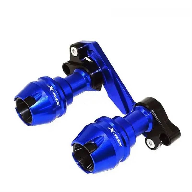 CEHAKDLRI Motorrad Absturzschutz Für Y&AMAHA XMAX300 Gabel Rad Herbst Schalldämpfer Rohr Rahmen Schutz Rahmen Slider Anti Crash Protector(Blue2) von CEHAKDLRI