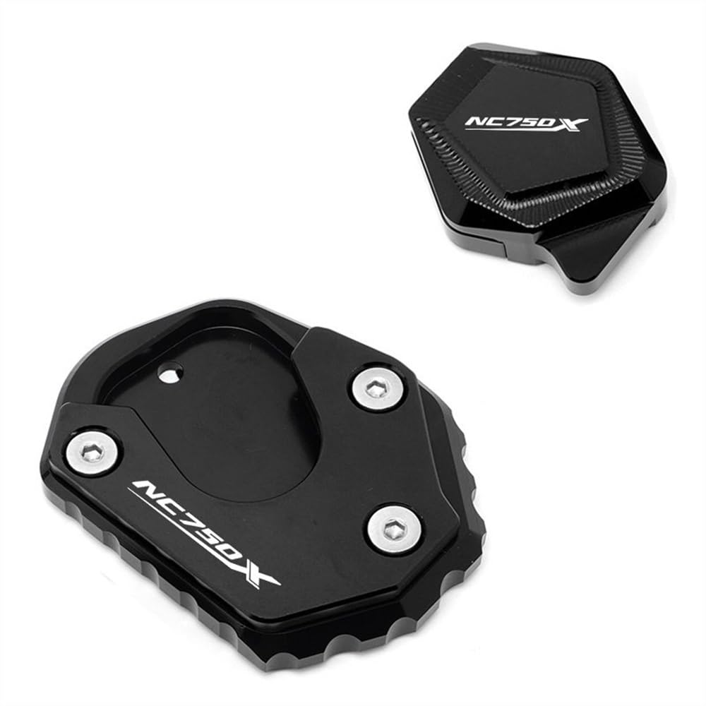 CEHAKDLRI Motorrad-Ständerpolster Logo Für H&ONDA Nc750x Nc 750X 2021 2022 CNC Ständer Enlarger Seite Stehen Extender Pad Platte Motorrad Zubehör(1 Set-6) von CEHAKDLRI