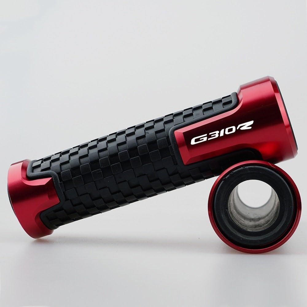 Motorrad 7/8" 22mm Lenkergriffe Für G310R G310 RG 310R 2016-2021 2022 2023 Motorrad Zubehör 7/8'' 22MM CNC Lenker Griffe Griff Grip Griff Bar(M6 Red) von CEHAKDLRI