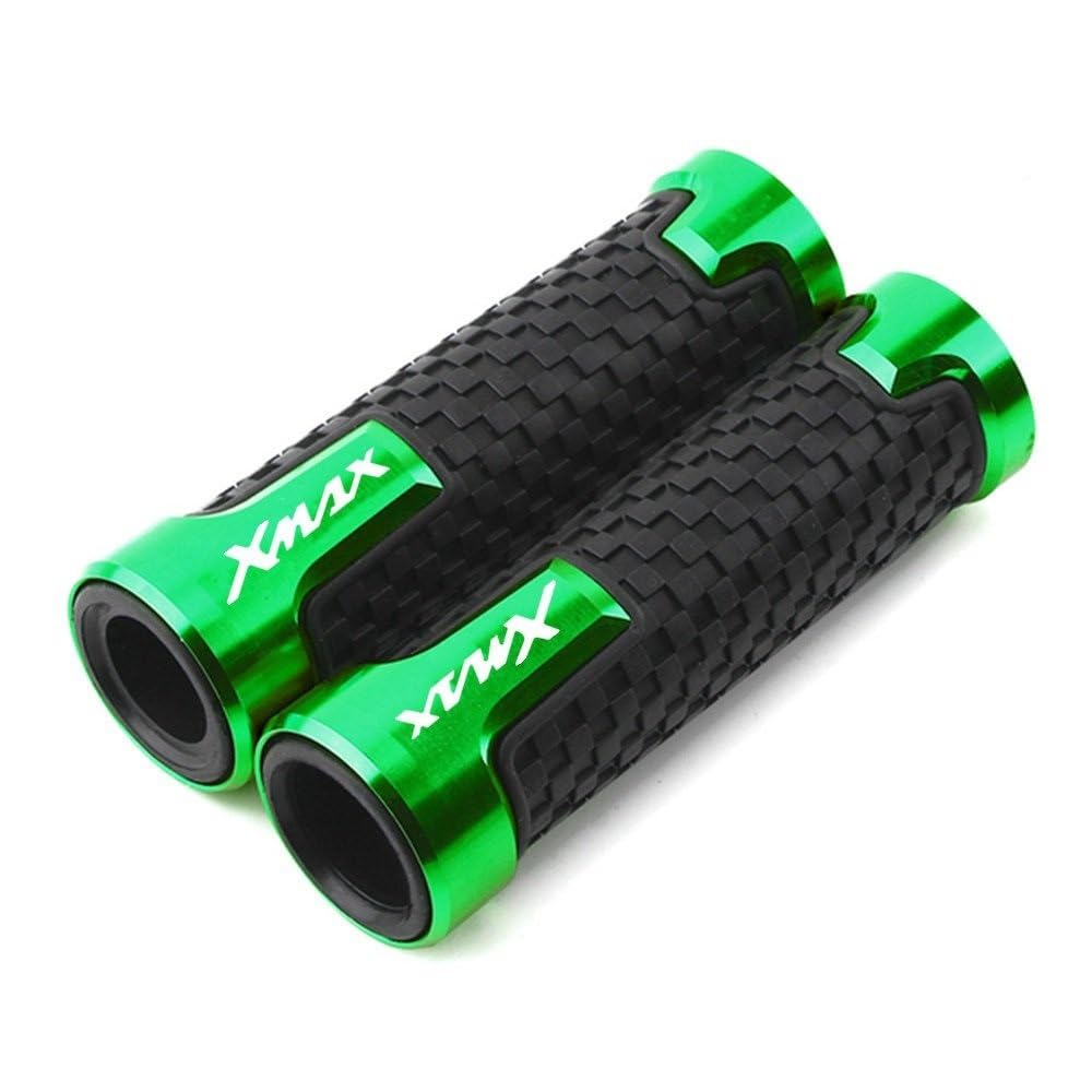 Motorrad 7/8" 22mm Lenkergriffe Für Xmax X-MAX 125 250 400 300 Universal 7/8 "22mm Motorrad Aluminium Gummi Anti-Slip Griff Bar Lenker Handgriffe(Green1) von CEHAKDLRI