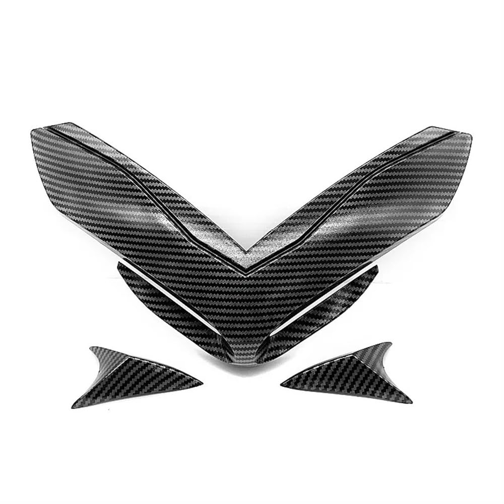 Verkleidungs Winglets Schnabelnase-Verlängerungsabdeckung Spoiler Front Winglets Aerodynamischer Flügelsatz Für KAWASAKI Z 900 2017-2019(Carbon Fiber Look) von CEHAKDLRI
