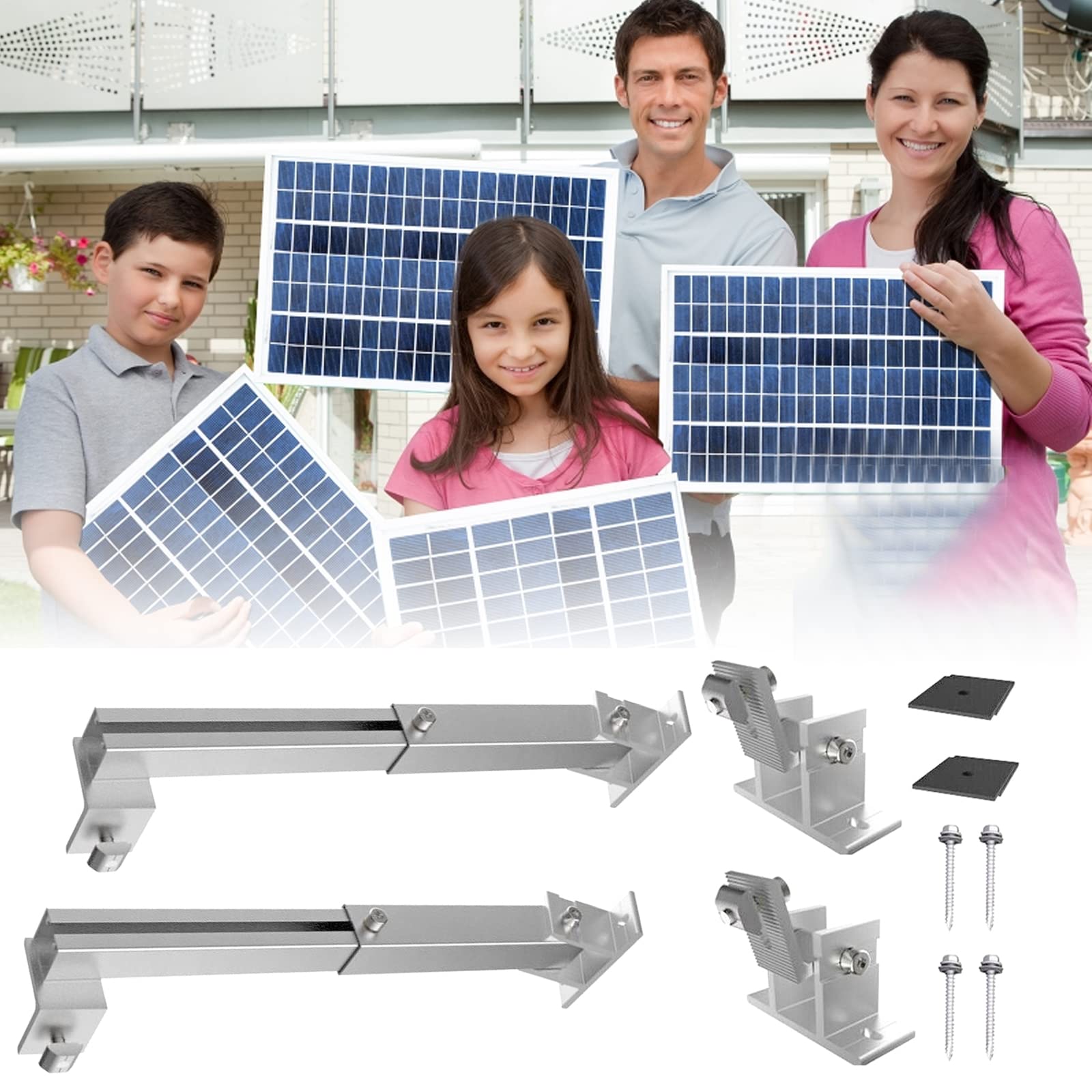 Solarpanel Halterung,CEIEVER Ständer Solarmodul für 100W-400W Solarpanel 15-30° Individuell einstellbarer Solarmodule Neigungshalterung für Boote,Wohnmobile,netzunabhängige Dachsysteme von CEIEVER