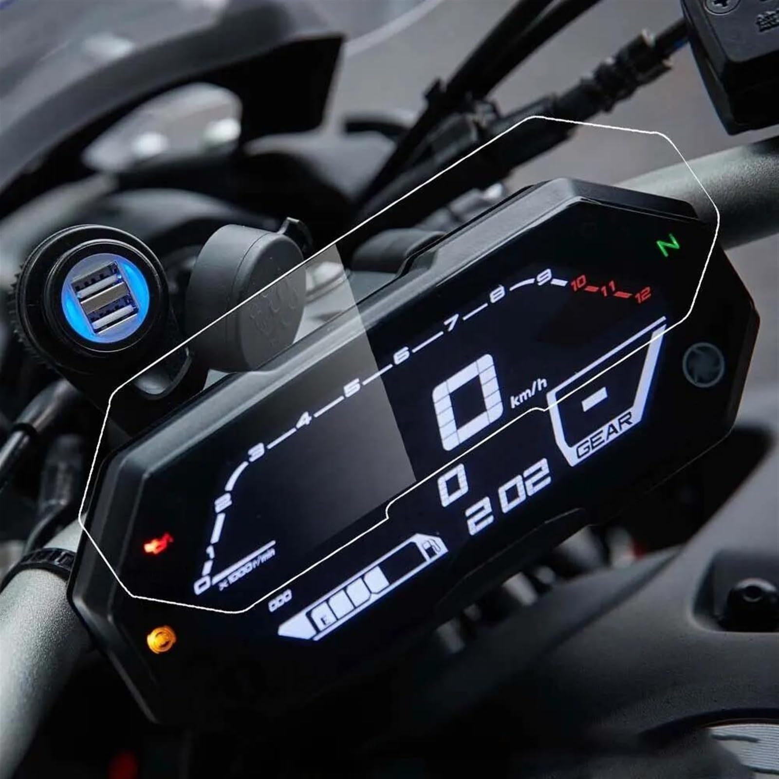 CEIKOPQS Motorrad Cluster Kratzschutzfolie Für MT-07 Für FZ-07 Für FZ07 Für FZ 07 2021-2022 Motorrad Scratch Cluster Screen Dashboard Schutz Instrument Film(X2) von CEIKOPQS