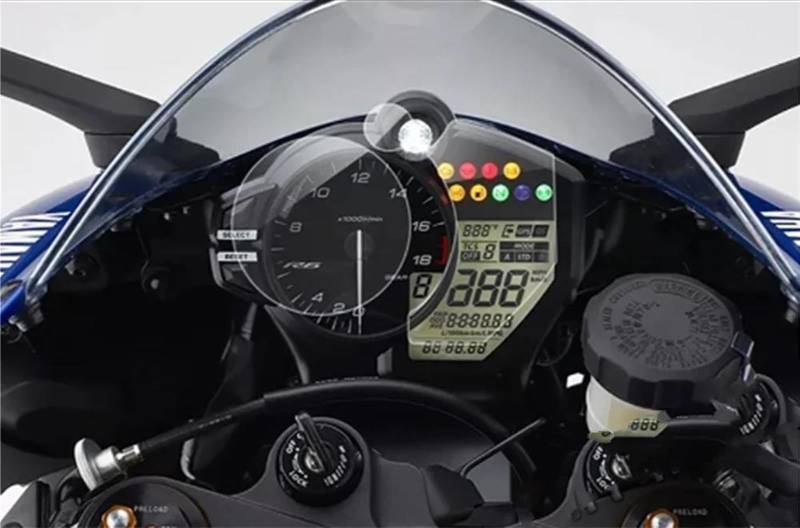 CEIKOPQS Motorrad Cluster Kratzschutzfolie Für YZF-R6 Für YZF600 R6 2017 2018 2019 2020 2021 Motorrad LCD-Computer-geschwindigkeitsmesser-grüne Instrumente Schutz Film(X1) von CEIKOPQS