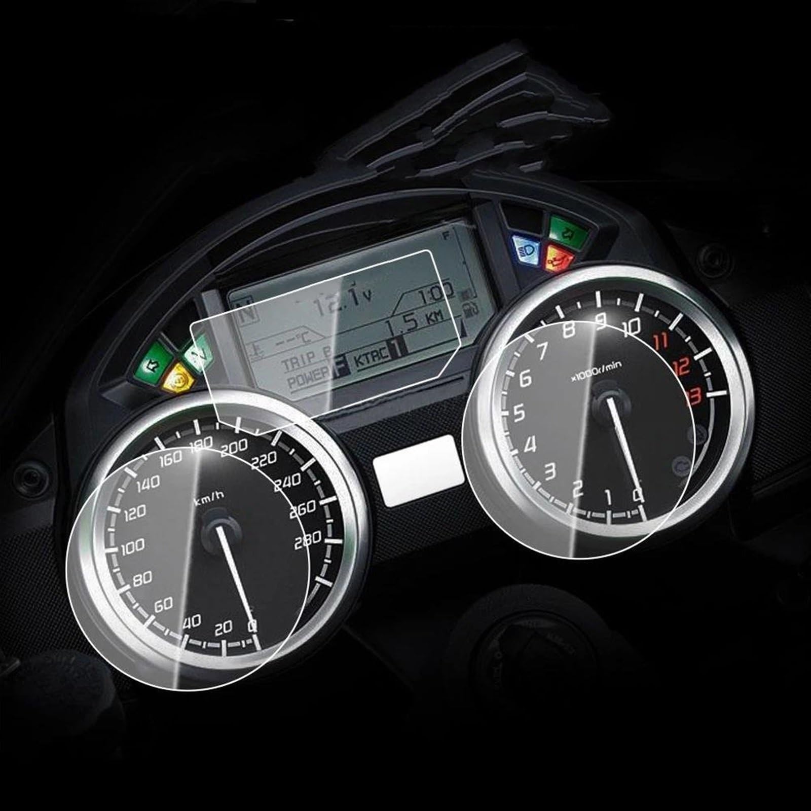 CEIKOPQS Motorrad Cluster Kratzschutzfolie Für zzr1400 für Ninja zx-14 2012-2023 Motorrad Scratch Cluster Schutz Instrument Bildschirm Dashboard Film(1 PCS) von CEIKOPQS