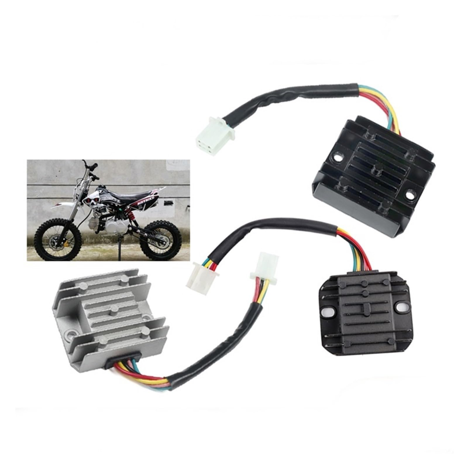 Für ATV GY6 50 150cc Motorrad Boot Roller 4-draht 5-draht Gleichrichter 12 V Spannungsregler Gleichrichter Motorrad Regler Controller Gleichrichter(Four Wire Black) von CEIKOPQS