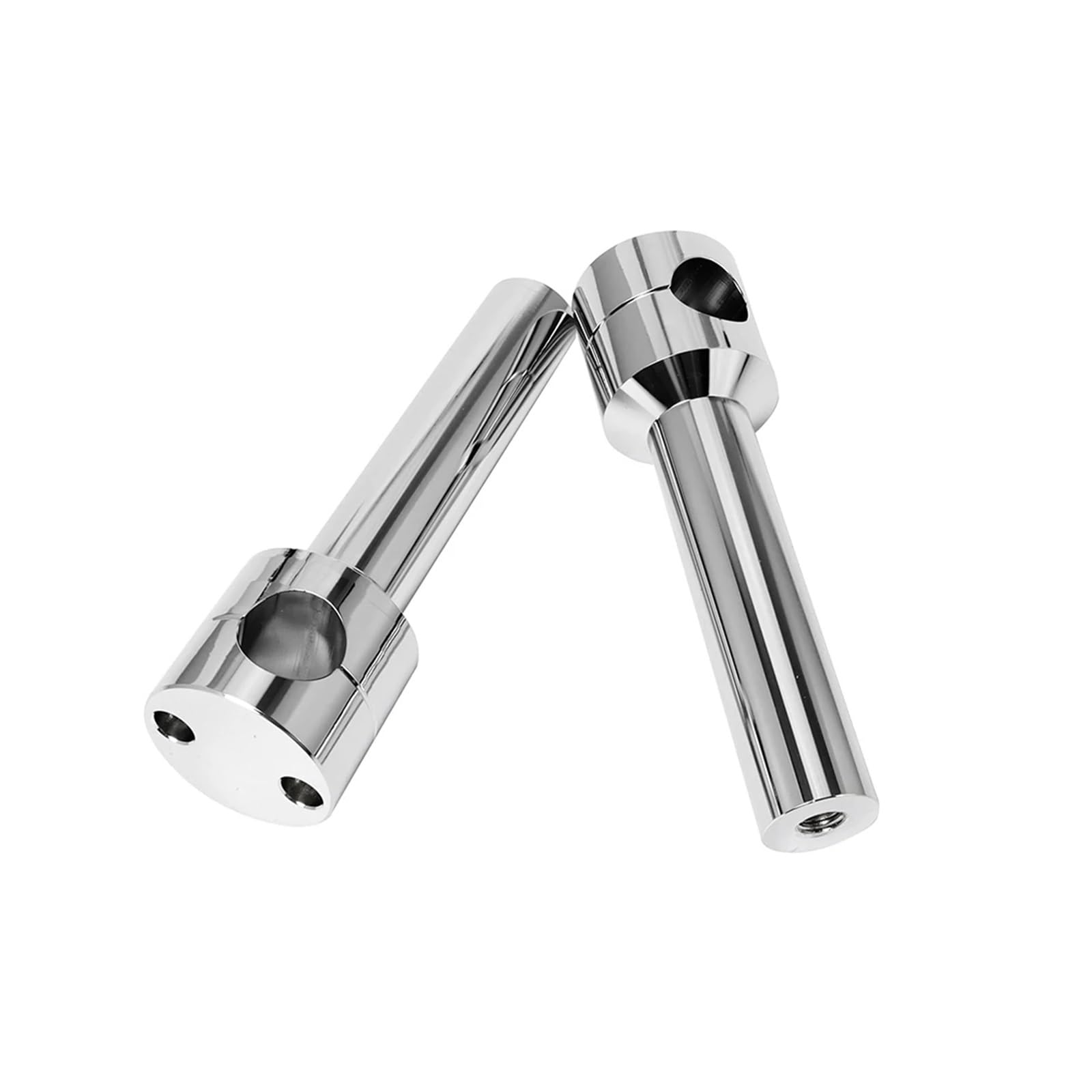 Lenkererhöhung Motorrad Für Yamaha ATV Dirt Bike Motorrad Zubehör Lenker Riser Clamp Mount Adapter Kit Schwarz Runde 22/25mm CNC Aluminium(Silver 25MM) von CEIKOPQS