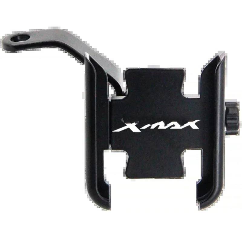 Motorrad GPS Navigationshalterung Für Yamaha Für Xmax X-MAX 300 2017-2020 2022 2021 Motorrad Handy Halter Lenker GPS Stand Halterung Motorrad Zubehör(Mirror Holder Black) von CEIKOPQS