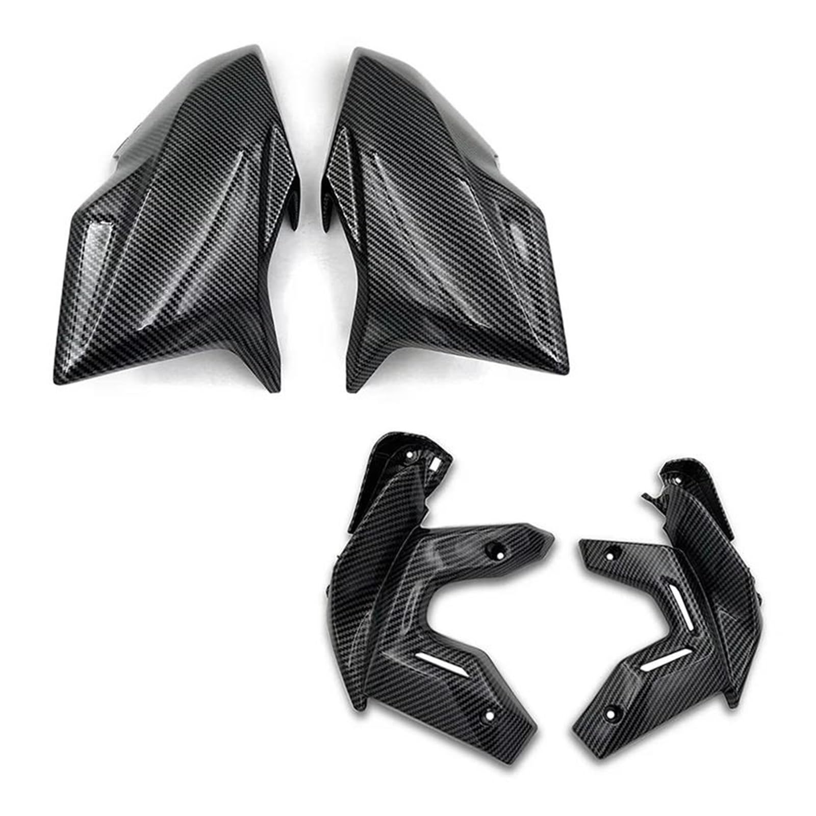 Motorrad Spoiler Für Kawasaki Z 650 2020 2021 2022 2023 Z-650 Motorrad Front Tank Panel Trim Verkleidung Teile Kühler Seite Shell Abdeckung(Carbon Look-1 Set) von CEIKOPQS