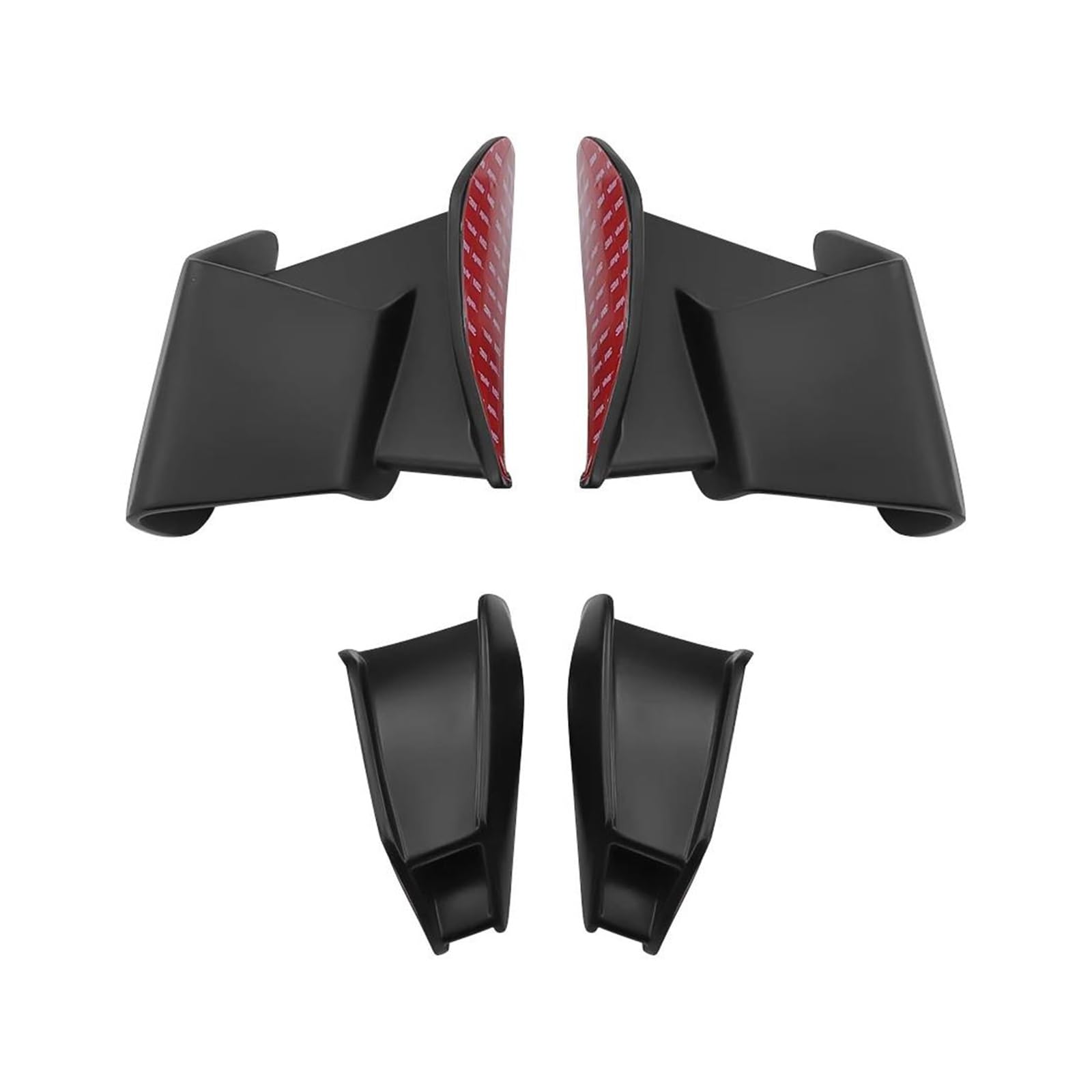 Motorrad Spoiler Für Kawasaki ZX-6R ZX-636 2024 Verkleidung Fixed Wing Motorrad Zubehör Modifizierte Aerodynamische Winglet Gugel 4 Stücke(Matte Black A Set) von CEIKOPQS