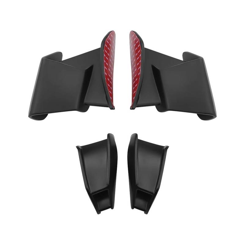 Motorrad Spoiler Für Kawasaki ZX-6R ZX-636 2024 Verkleidung Fixed Wing Motorrad Zubehör Modifizierte Aerodynamische Winglet Gugel 4 Stücke(Matte Black A Set) von CEIKOPQS