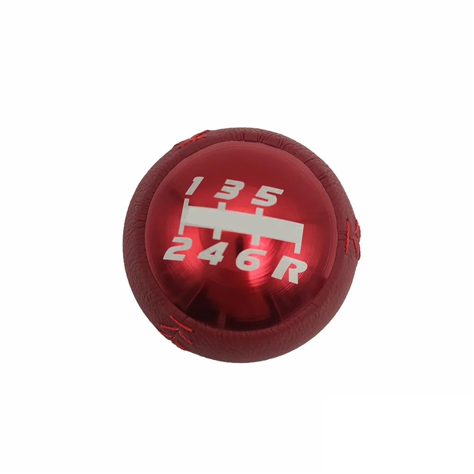 Schaltknauf Abdeckung Aluminium 5/6-gang Manuelle Auto Schaltknauf Schalthebel Shift Ball Rot Schwarz Universal Geeignet Für Civic Fit Accord(Red 6-speed) von CEIKOPQS