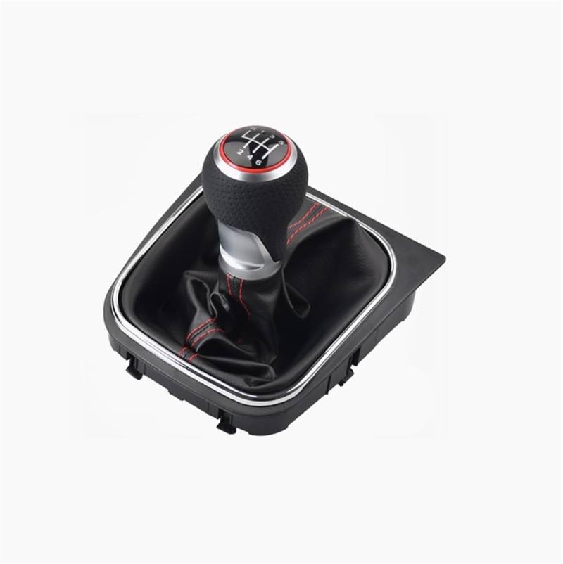 Schaltknauf Abdeckung Kompatibel Mit VW Für Golf 5 MK5 Rabbit Jetta 2004 2005 2006 2007 2008 2009 Für Golf 6 Jetta MK6 2010–2014 5 6-Gang-Schaltknauf(6 Speed-Red) von CEIKOPQS