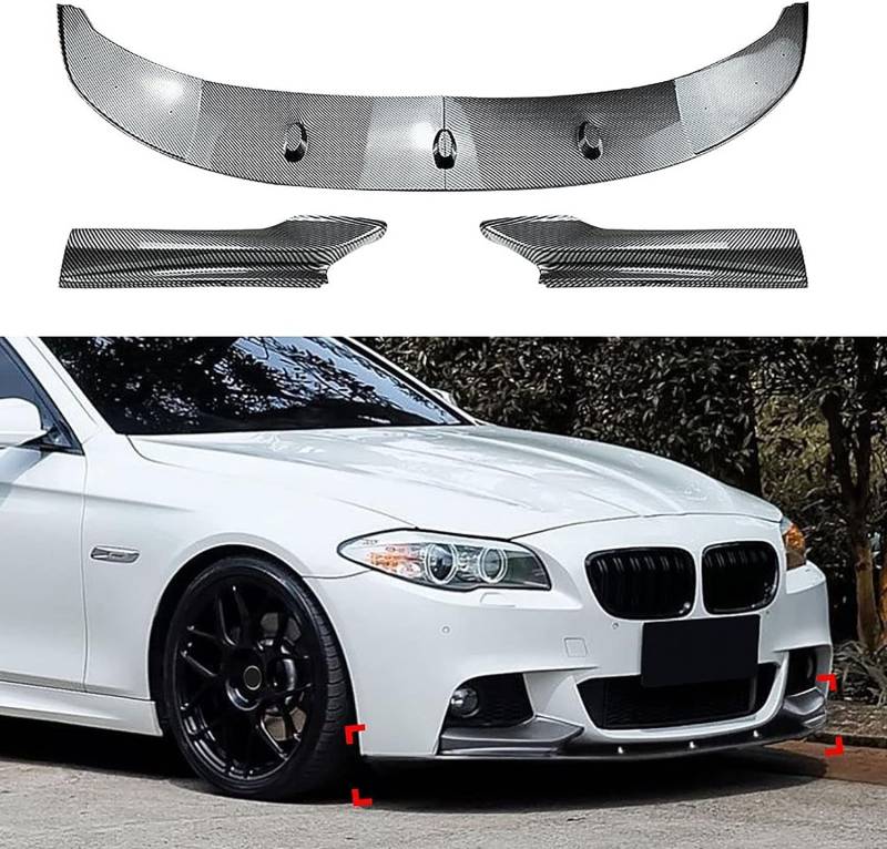 Auto FrontstoßStange Splitter für BM-W 5 Series F10 F11 M Sport 2011-2017,Frontspoiler Protector AntiKollision Stoßstange Diffusor Flügel Lippen Vorne Stoßstangen Kinnschutz Zubehör von CELECH