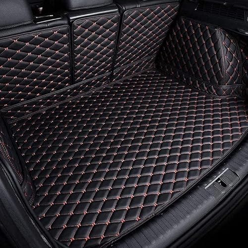 Vollabdeckung Auto-Kofferraummatten aus Leder für BM-W 3 Touring (G21, G81) 2019,wasserdichte Antirutsch Kofferraum Schutzmatte Interieur Zubehör,G/BlackRed von CELECH