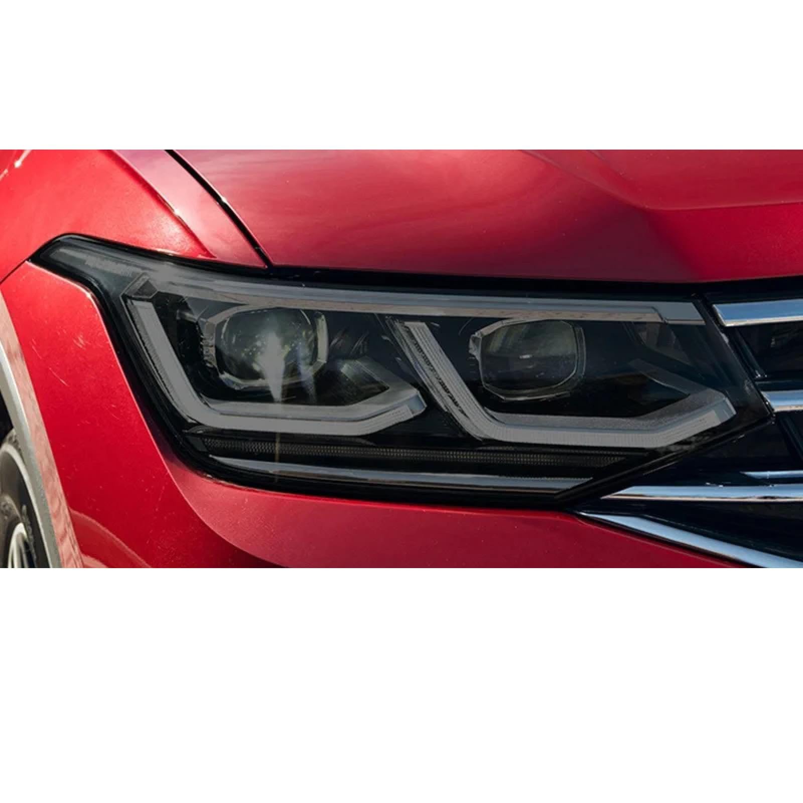 2 Stück Auto Scheinwerfer Schutzfolie Frontlicht Transparent Rauchschwarz TPU Aufkleber, Für VW Tiguan Facelift 2020 2021 RauchSchwarz von CELOTUS