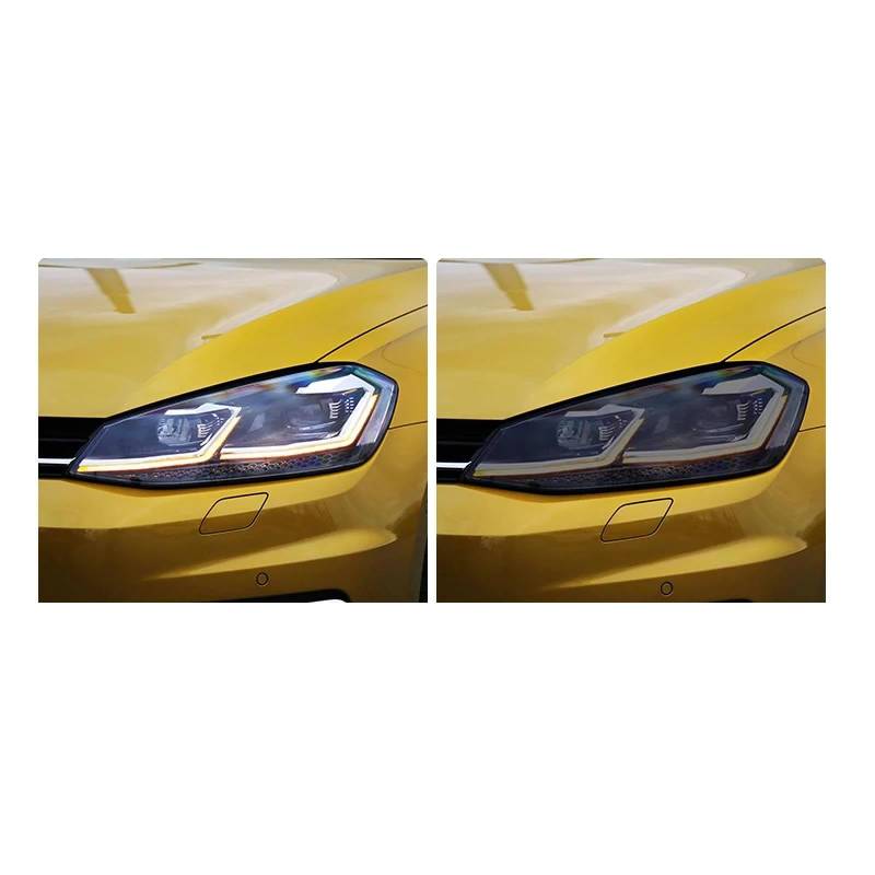 2X Auto Scheinwerfer Schutzfolie Rauch Schwarz Tönung Vinyl Aufkleber, für VW Golf 7 Scirocco Passat B8 Teramont Käfer CC CC18-OnB von CELOTUS