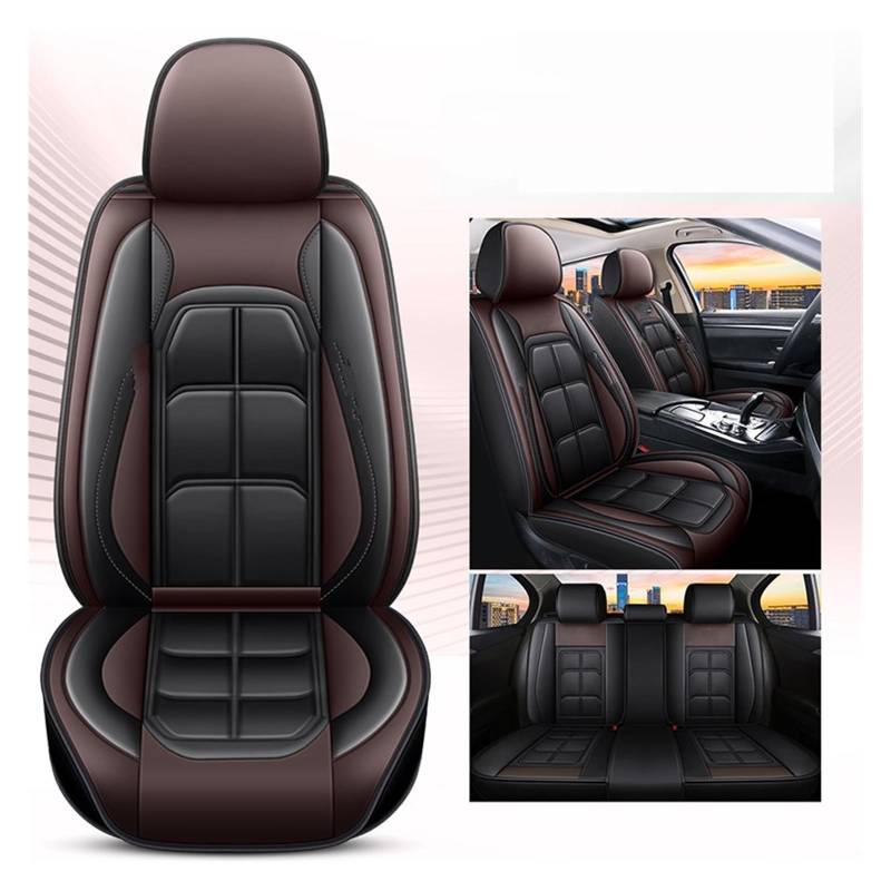 Autobezüge Set Für Astra Universal Pu Leder Auto Sitzbezug Auto Zubehör Innen Details Sitzschoner Auto(Black Coffee 5 Seat) von CENAP