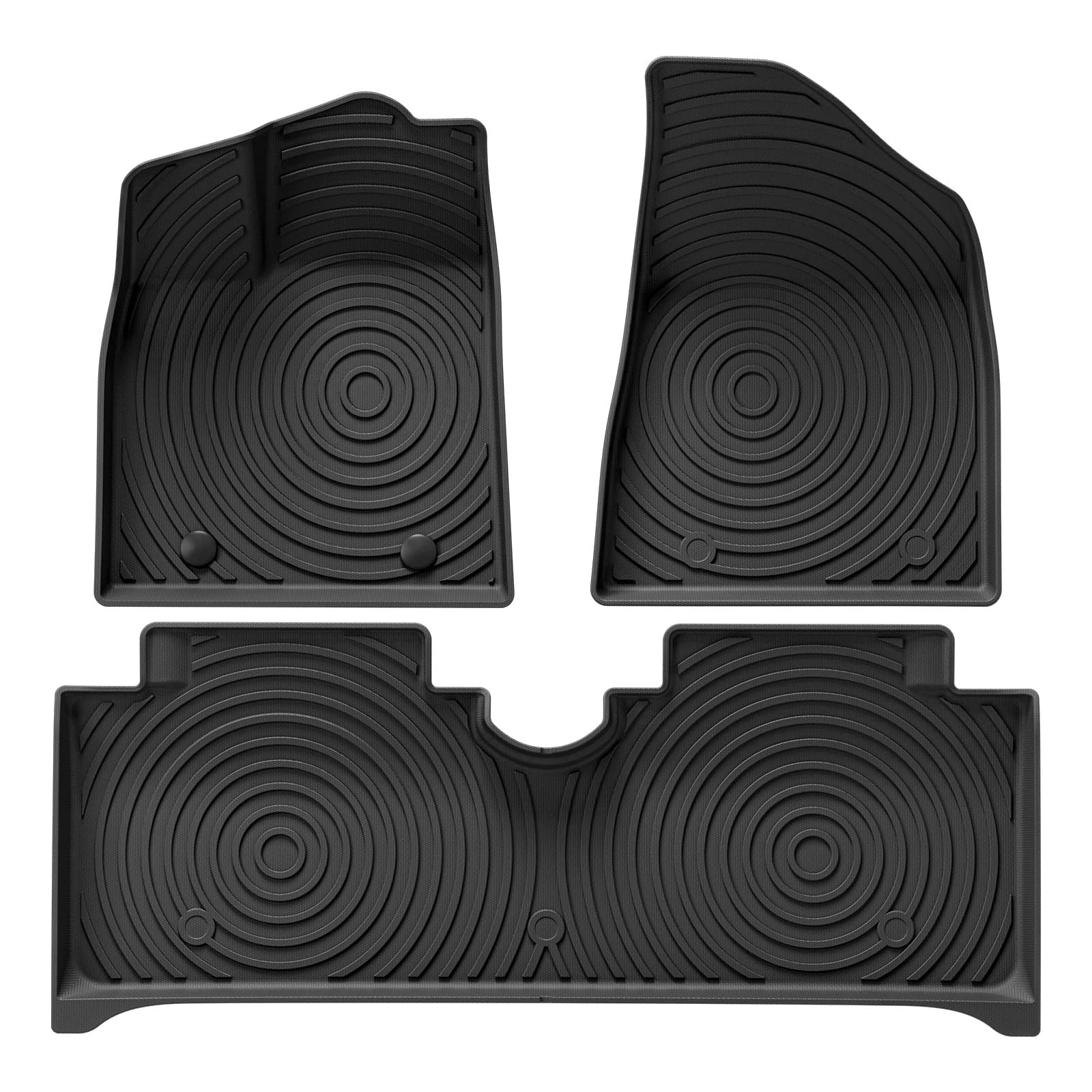 Autoteppiche Für BYD Für Dolphin 3D Auto Fußmatten Cargo-Liner Kofferraumpolster Fußmatte Geruchlos Tablett Set SCHWARZ Auto Fussmatten Set(LHD 3PCS) von CENAP