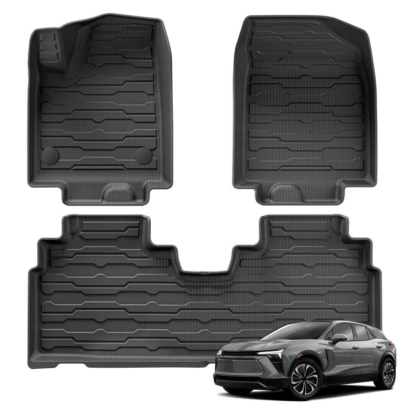 Autoteppiche Für Chevrolet Für Blazer EV 2024 3D Auto Fußmatten Cargo Liner Trunk Pad Alle Wetter Schwarz Links Ruder Auto Fussmatten Set(3P) von CENAP