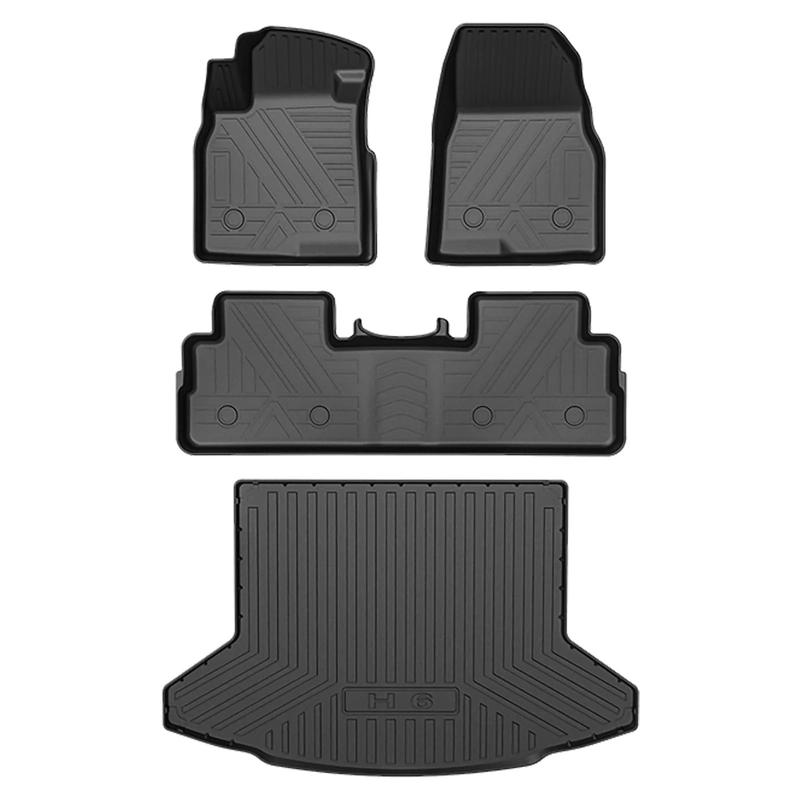 Autoteppiche Für HAVAL H6 GT Auto Fußmatten Kofferraumpolster 3D Auto Teppich Schützen Wasserdichtes Innenzubehör Auto Fussmatten Set(RHD 4PCS) von CENAP