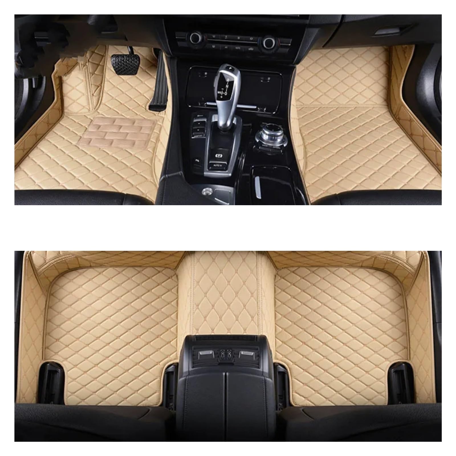 Autoteppiche Für KIA Für Sorento Auto Teppiche Fuß Coche Zubehör Custom Car Fußmatten Auto Fussmatten Set(Beige,2013-2014) von CENAP