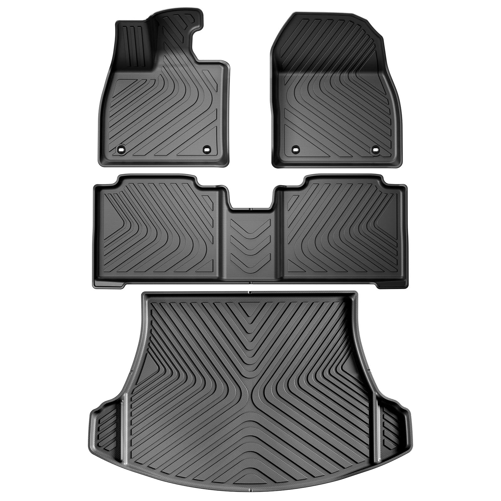 Autoteppiche Für Lexus RZ 3D Auto Fußmatten Cargo Liner Trunk Pad Allwetter Wasserdicht Schwarz Auto Fussmatten Set(LHD 4P) von CENAP