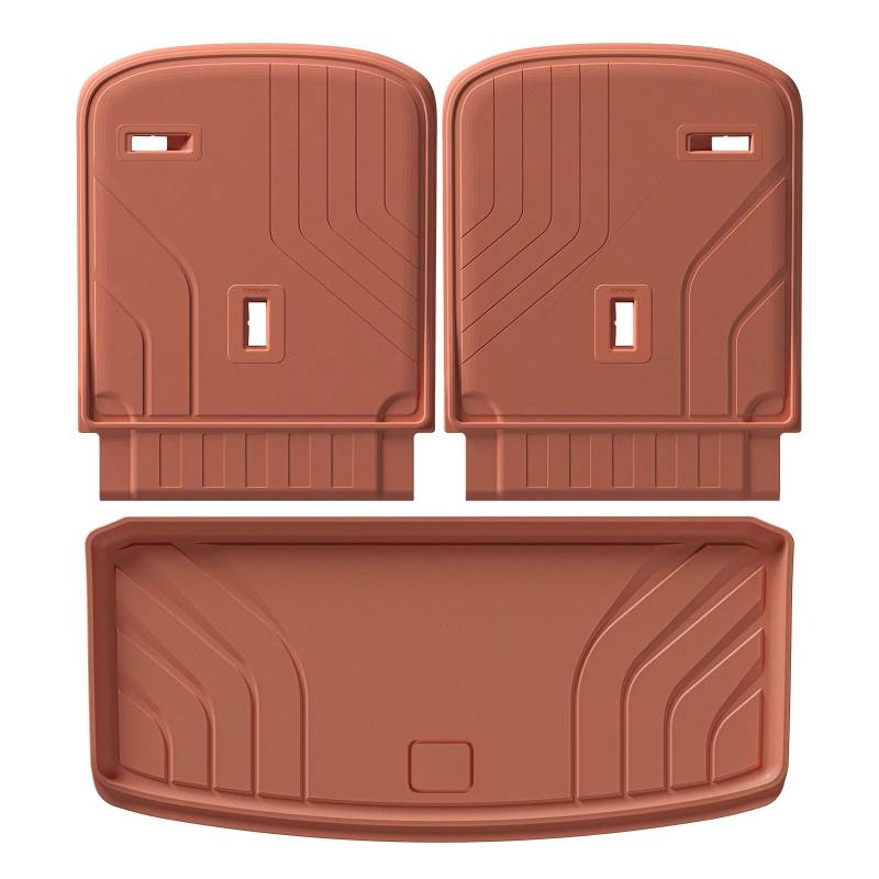 Autoteppiche Für Lixiang Li L9 3D Auto Fußmatten Kofferraumpolster Fußmatte Geruchlos Tablett Wasserdicht Zubehör Orange Farbe Auto Fussmatten Set(Trunk 2pcs) von CENAP