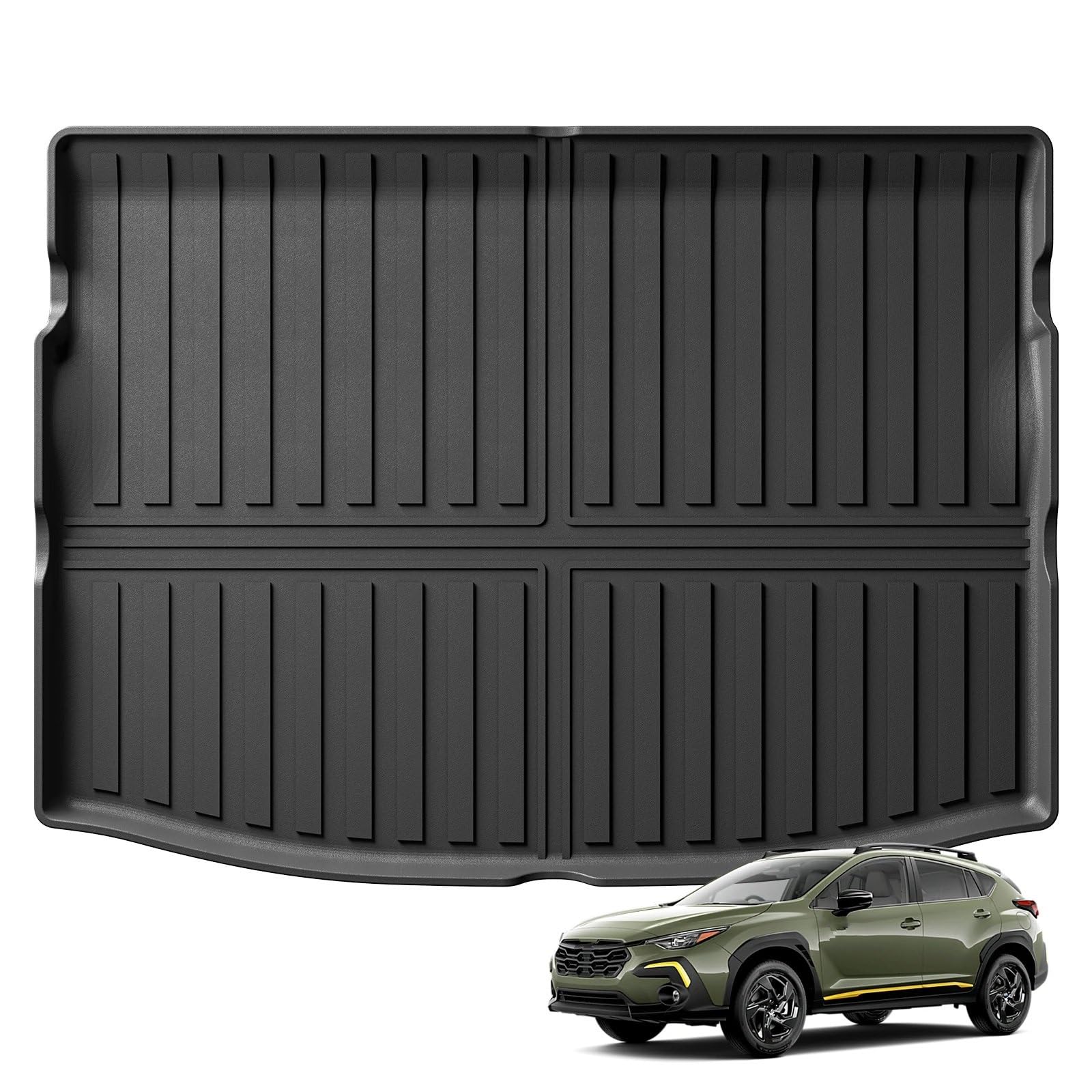 Autoteppiche Für Subaru Für Crosstrek 2024 3D Auto Fußmatten Cargo Liner Trunk Pad Allwetter Wasserdicht Schwarz Links Ruder Auto Fussmatten Set(24Crosstrek Trunk 1P) von CENAP