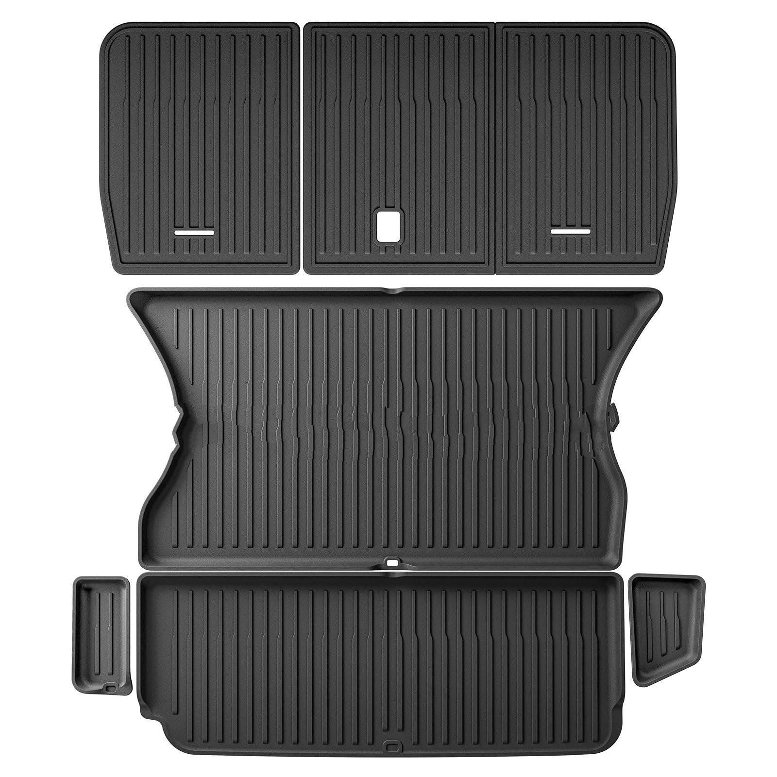 Autoteppiche Für Tesla Für Modell X 2024 5/6/7Seat 3D Auto Fußmatten Cargo Liner Trunk Pad Wasserdicht Schützende Linke Ruder Auto Fussmatten Set(5seats 6PCS) von CENAP