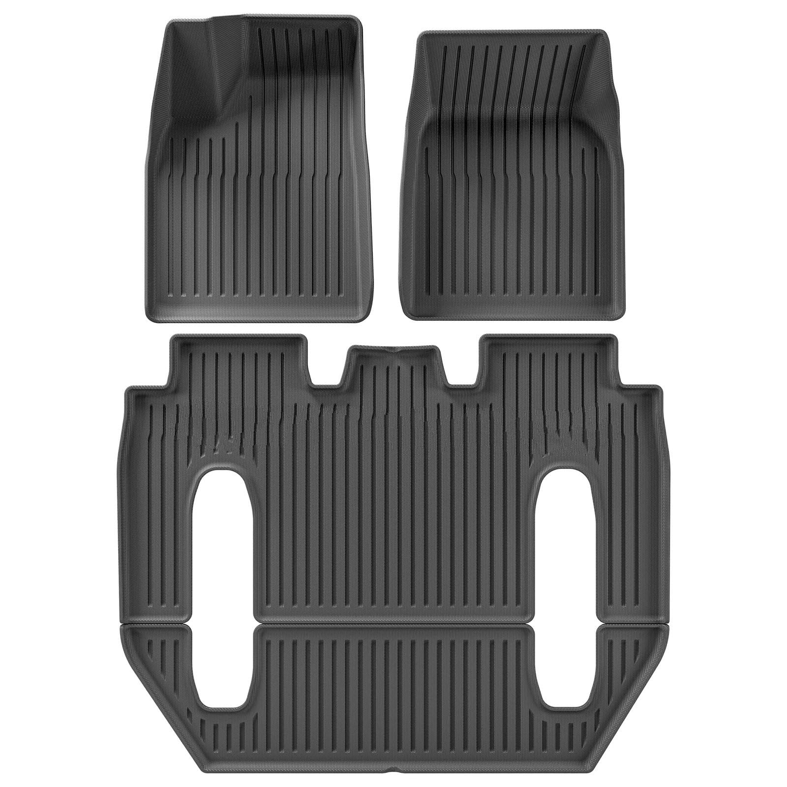 Autoteppiche Für Tesla Für Modell X 2024 5/6/7Seat 3D Auto Fußmatten Cargo Liner Trunk Pad Wasserdicht Schützende Linke Ruder Auto Fussmatten Set(6seats 3PCS) von CENAP