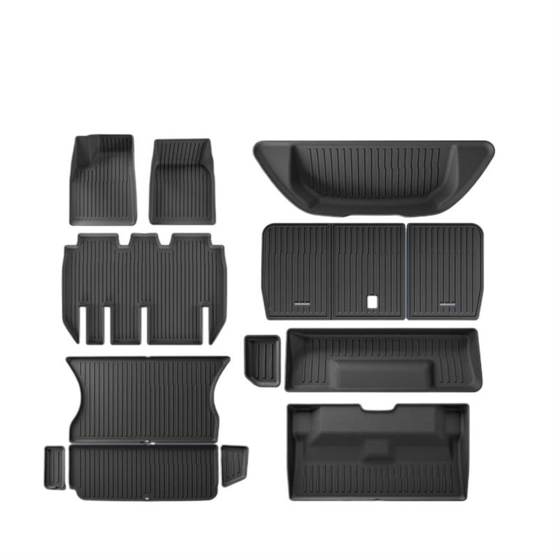 Autoteppiche Für Tesla für Modell X 2023 2024 3D Auto Fußmatten Cargo Liner Trunk Pad Wasserdicht Schutz Links Ruder Auto Fussmatten Set(6PCS) von CENAP