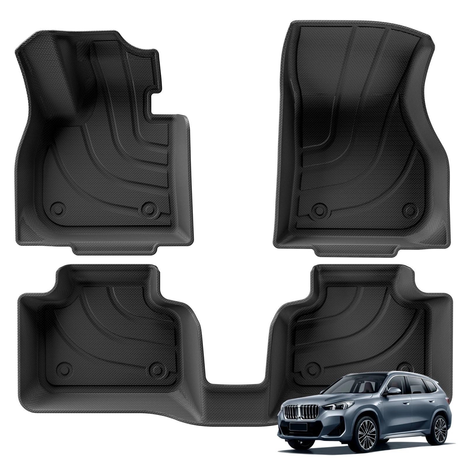 Autoteppiche Für X1 2023 2024 3D Auto Fußmatten Kofferraum/Rückenlehne Pad Geruchlos Zubehör Links Hand Fahrer Auto Fussmatten Set(LHD 3PCS) von CENAP