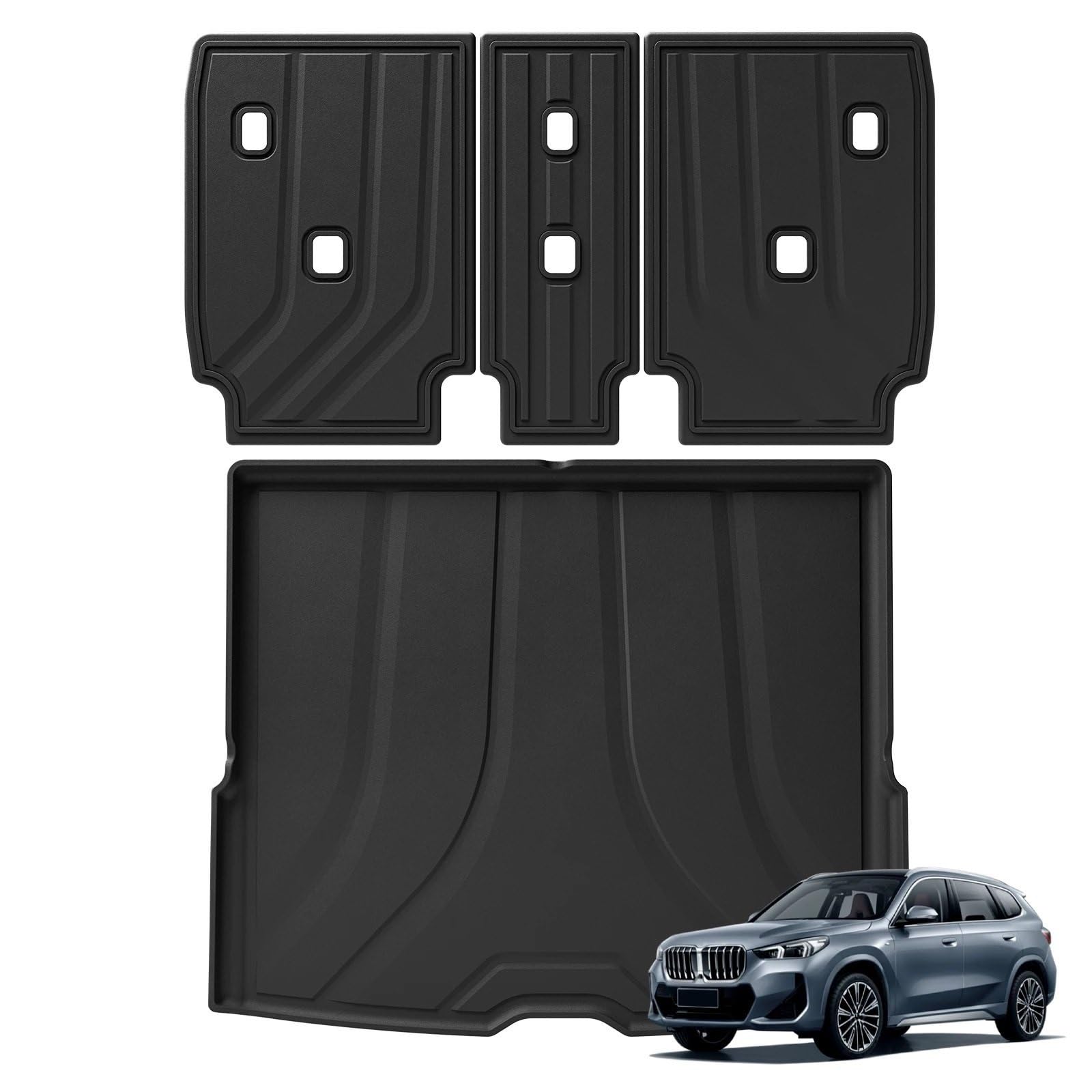 Autoteppiche Für X1 2023 2024 3D Auto Fußmatten Kofferraum/Rückenlehne Pad Geruchlos Zubehör Links Hand Fahrer Auto Fussmatten Set(Trunk 3PCS) von CENAP