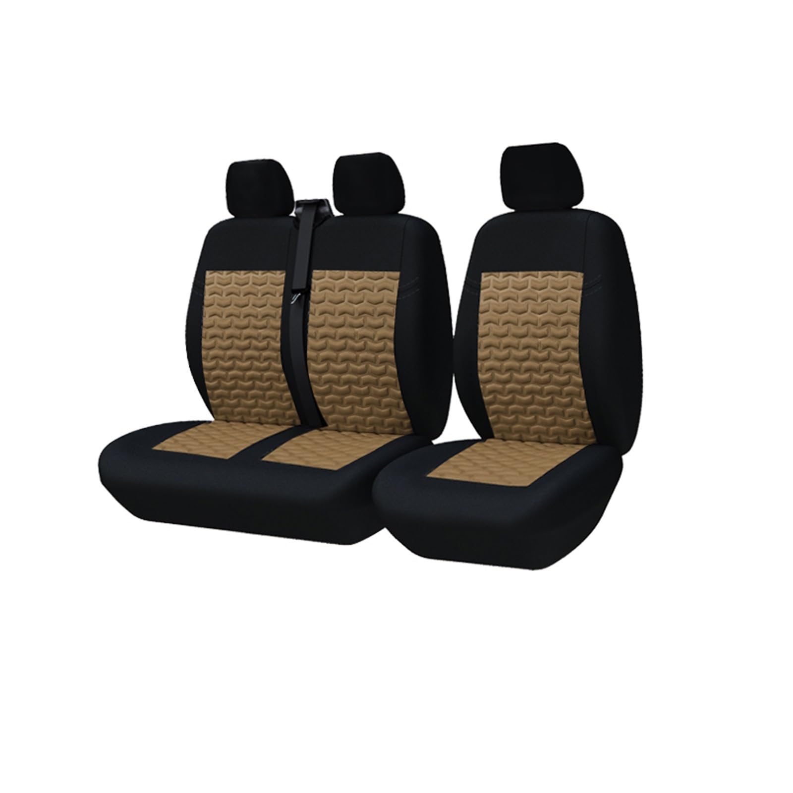 CENAP Autobezüge Set Für FIAT Für Ducato 2+1 Universal 4mm Schwamm Sitzbezüge Passend Für Die Meisten Van Truck Sitzschoner Auto(AD9509-Beige) von CENAP