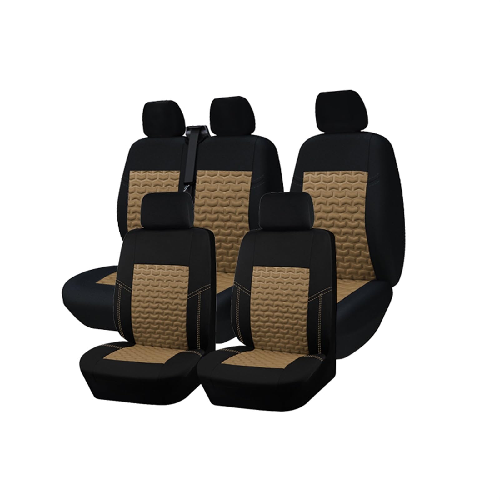 CENAP Autobezüge Set Für FIAT Für Ducato 2+1 Universal 4mm Schwamm Sitzbezüge Passend Für Die Meisten Van Truck Sitzschoner Auto(AD9509-Beige-Set) von CENAP