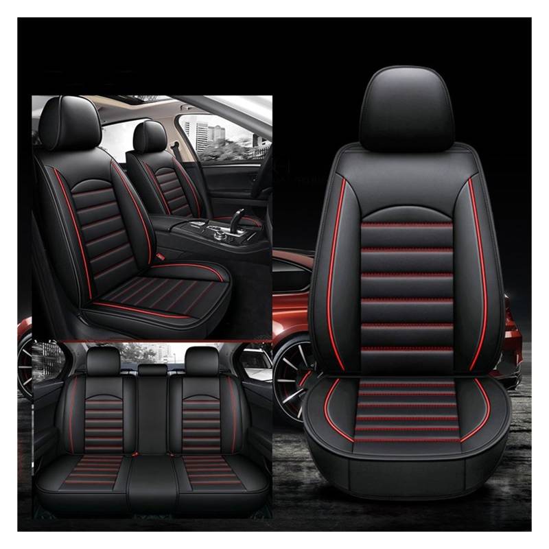 CENAP Autobezüge Set Für Subaru Für Forester Für Outback Für XV Für Impreza Für BRZ Universal Auto Sitz Abdeckung Auto Zubehör Sitzschoner Auto(Black Red 5 Seat) von CENAP