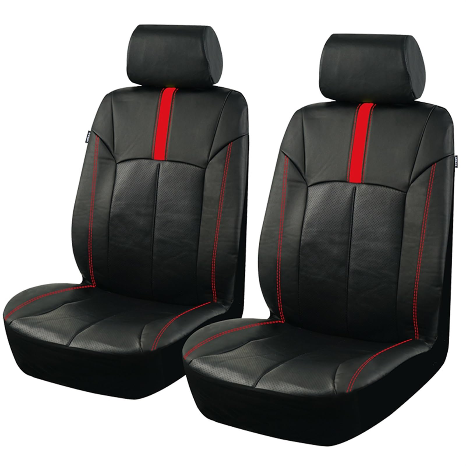 CENAP Autobezüge Set Sportliches Unisex Racing Universal-Leder-Autositzbezüge-Set Passend Für Die Meisten Autos SUVs LKWs Autozubehör Innenausstattung Sitzschoner Auto(Red 4 pcs) von CENAP