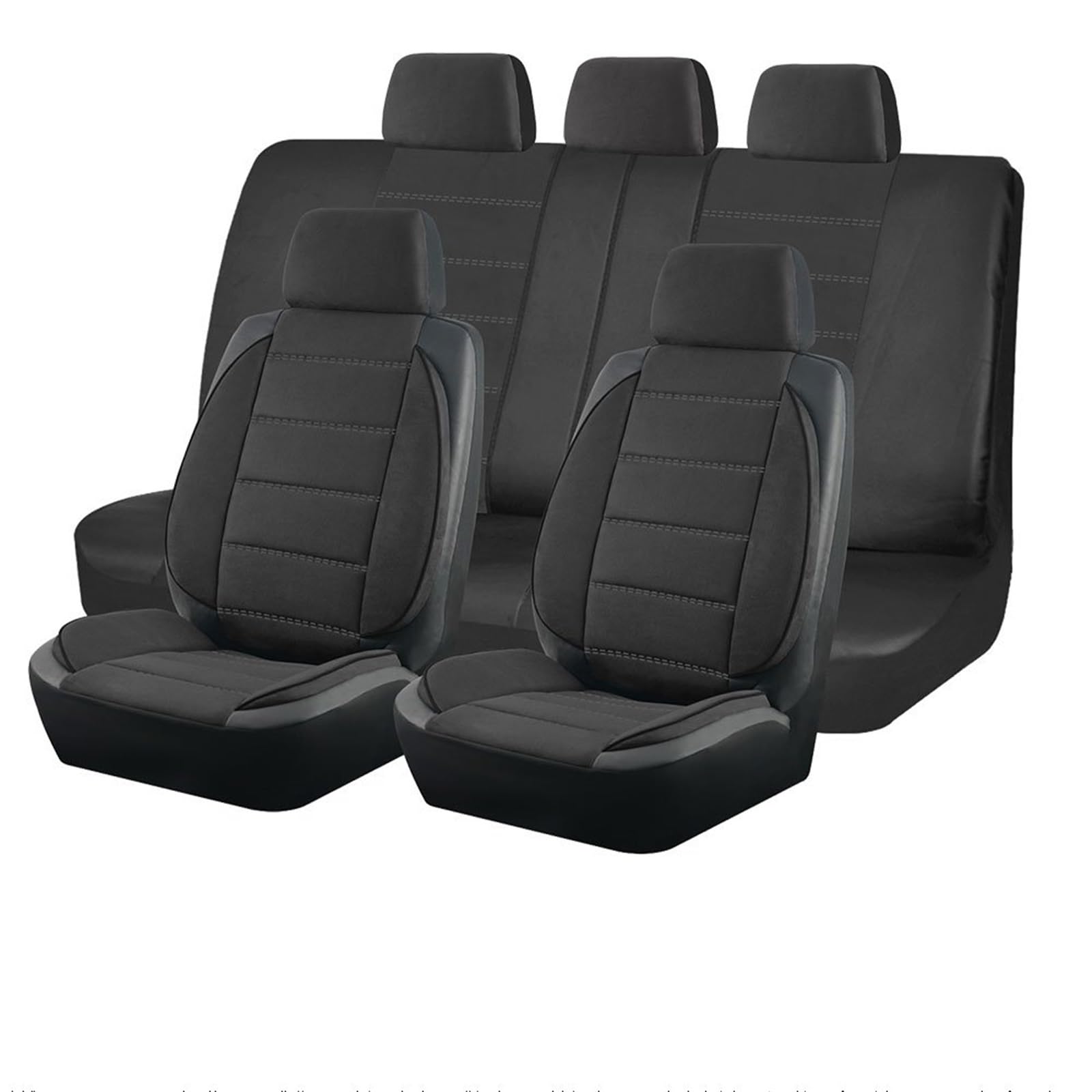 CENAP Autobezüge Set Universal-Autositzbezüge Seitliche Stereo-Modellierung Leder-Fluff-Autositzbezüge Passend Für Die Meisten Autozubehör-Innenräume Sitzschoner Auto(Black 5 Seat) von CENAP