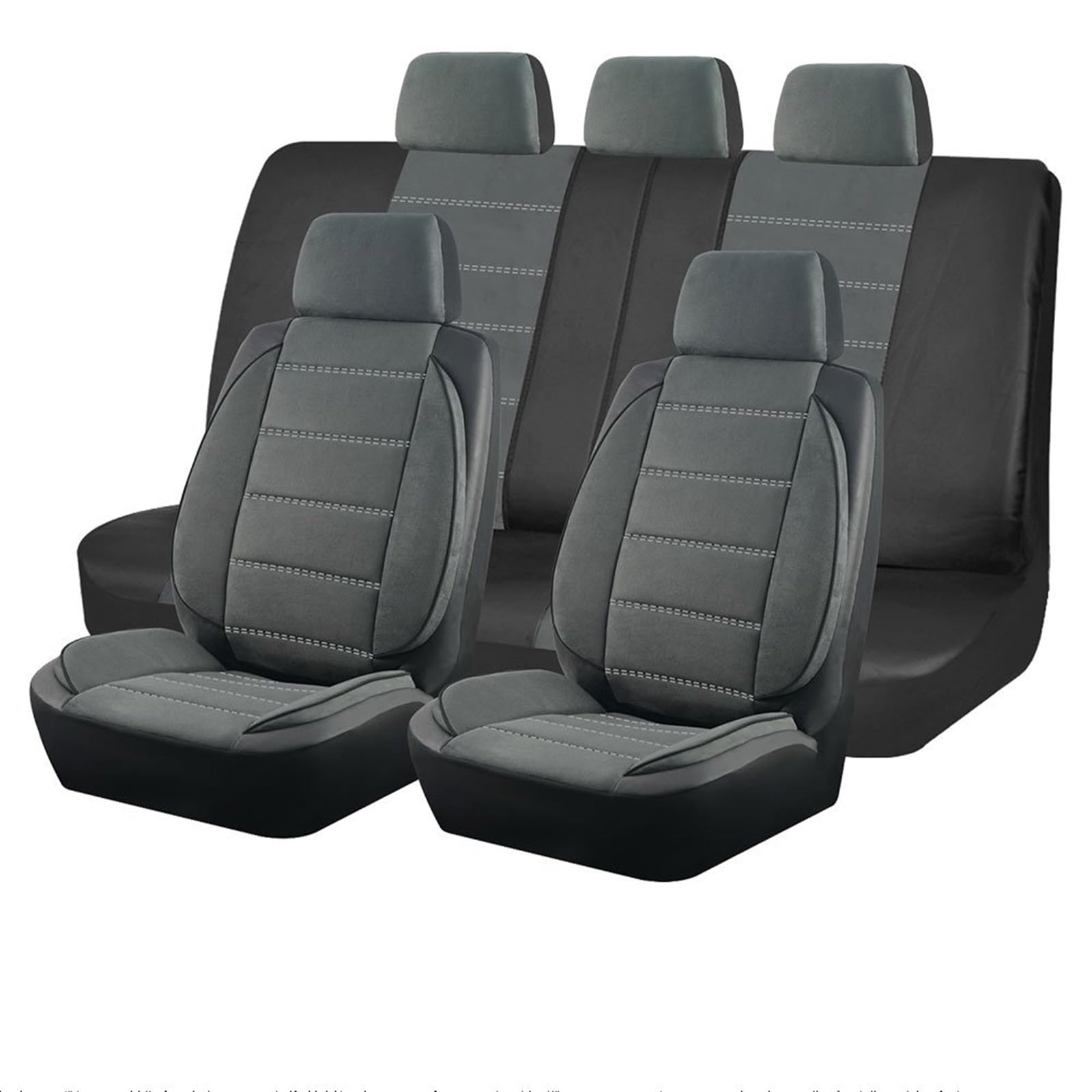 CENAP Autobezüge Set Universal-Autositzbezüge Seitliche Stereo-Modellierung Leder-Fluff-Autositzbezüge Passend Für Die Meisten Autozubehör-Innenräume Sitzschoner Auto(Gray 5 Seat) von CENAP