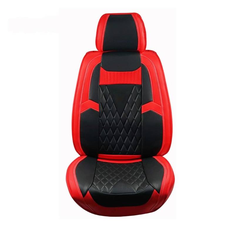 CENAP Autobezüge Set Universal Sport PU Leder Auto Sitzbezug Vier Jahreszeiten Auto Sitzkissen Zubehör Innen Wasserdicht Kompatibel Sitzschoner Auto(1 Seat Red) von CENAP