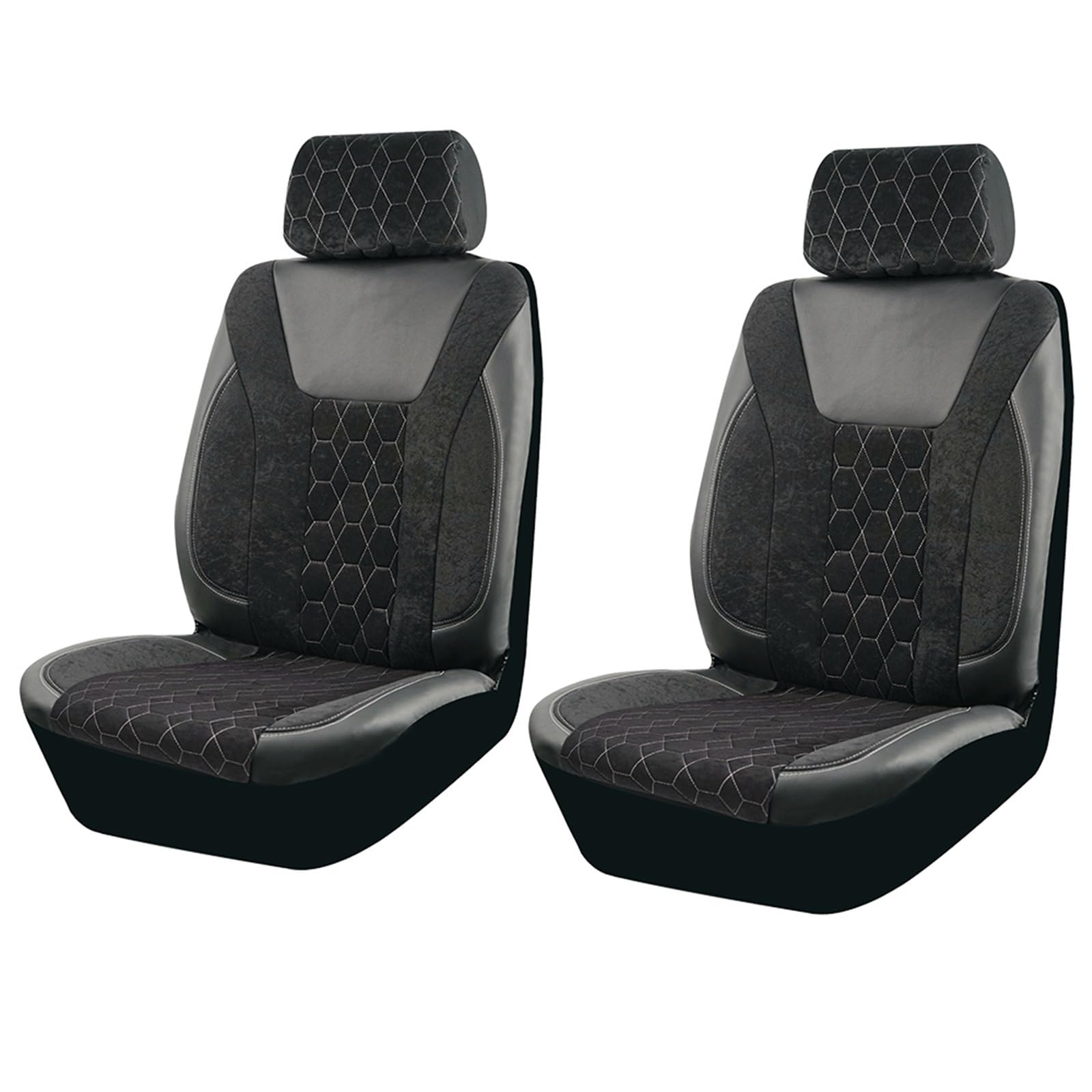 CENAP Autobezüge Set Universelle 4 Mm Schwamm-Flanell-Leder-Winter-Autositzbezüge Passend Für Die Meisten Autos SUV LKW Van Autozubehör Innenausstattung Sitzschoner Auto(2 Front seat) von CENAP