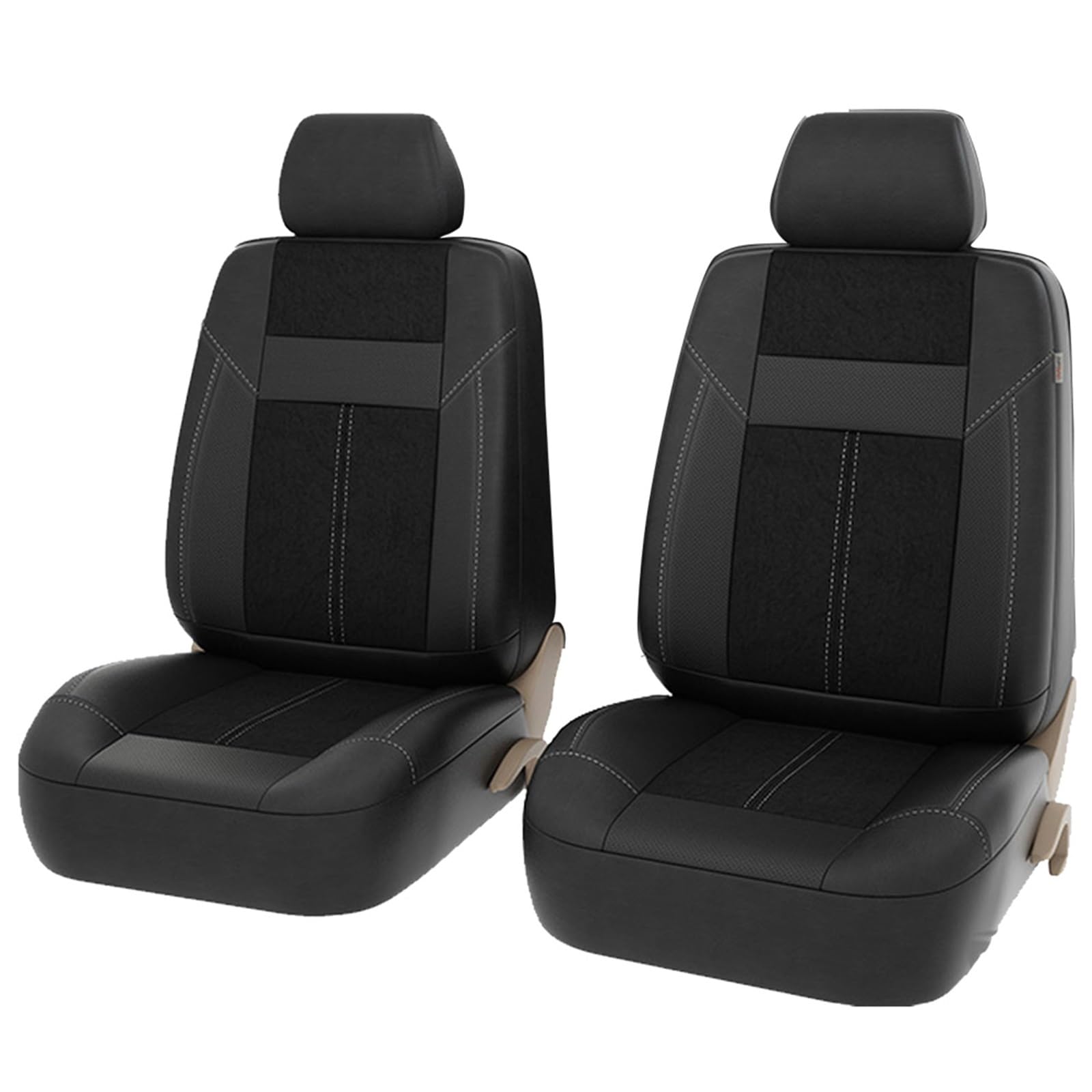 CENAP Autobezüge Set Universelle Öko-Leder-Velours-Autositzbezüge Airbag-kompatibel Passend Für Meisten Autos SUV LKW Van Autozubehör Innenausstattung Sitzschoner Auto(2 Front seat) von CENAP