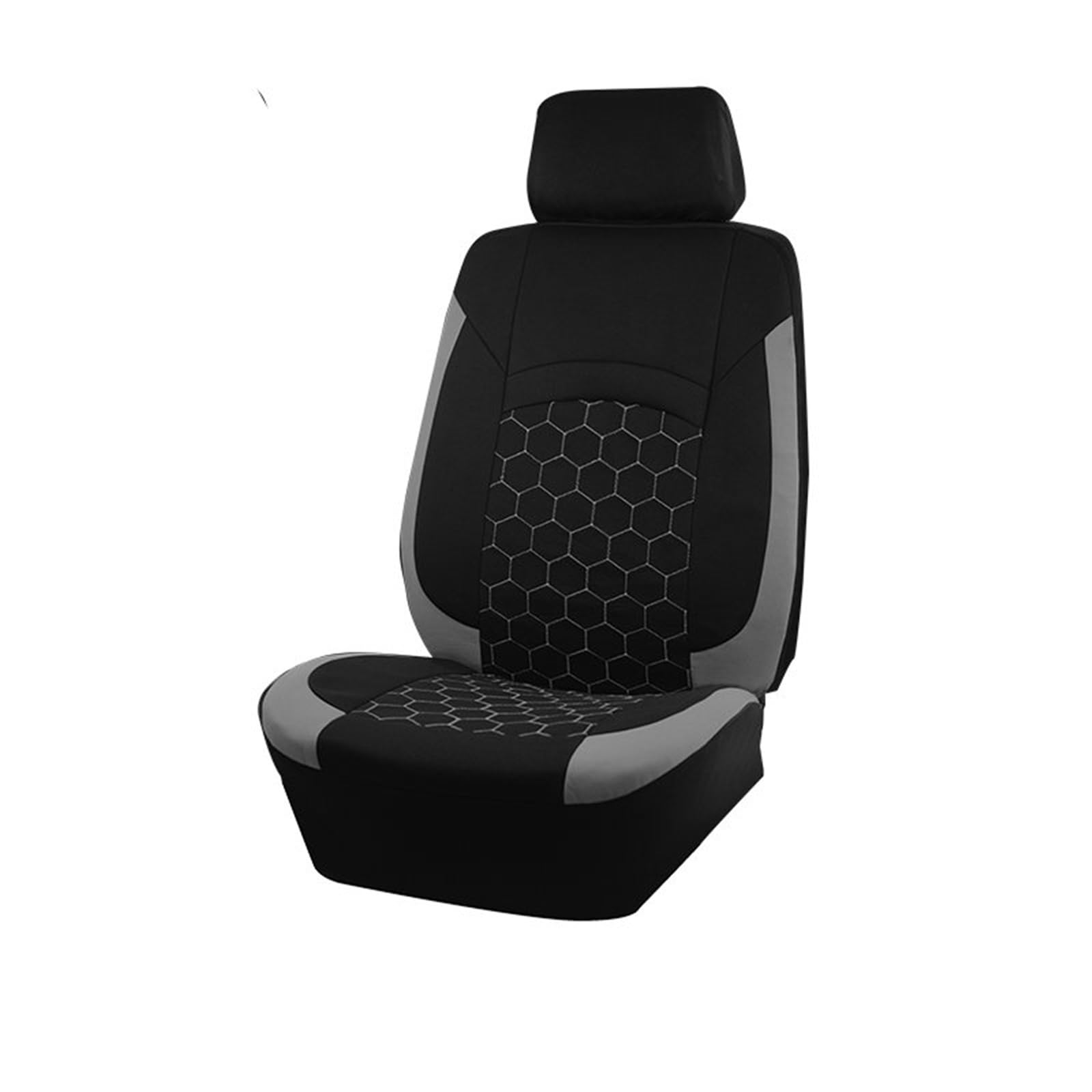 CENAP Autobezüge Set Universelles Polyester-Hexagon-Stickerei-Rennwagen-Sitzbezüge-Set Zubehör Für Die Innenausstattung Mit Verbundschwamm-Reißverschluss Sitzschoner Auto(2pcs Gray) von CENAP