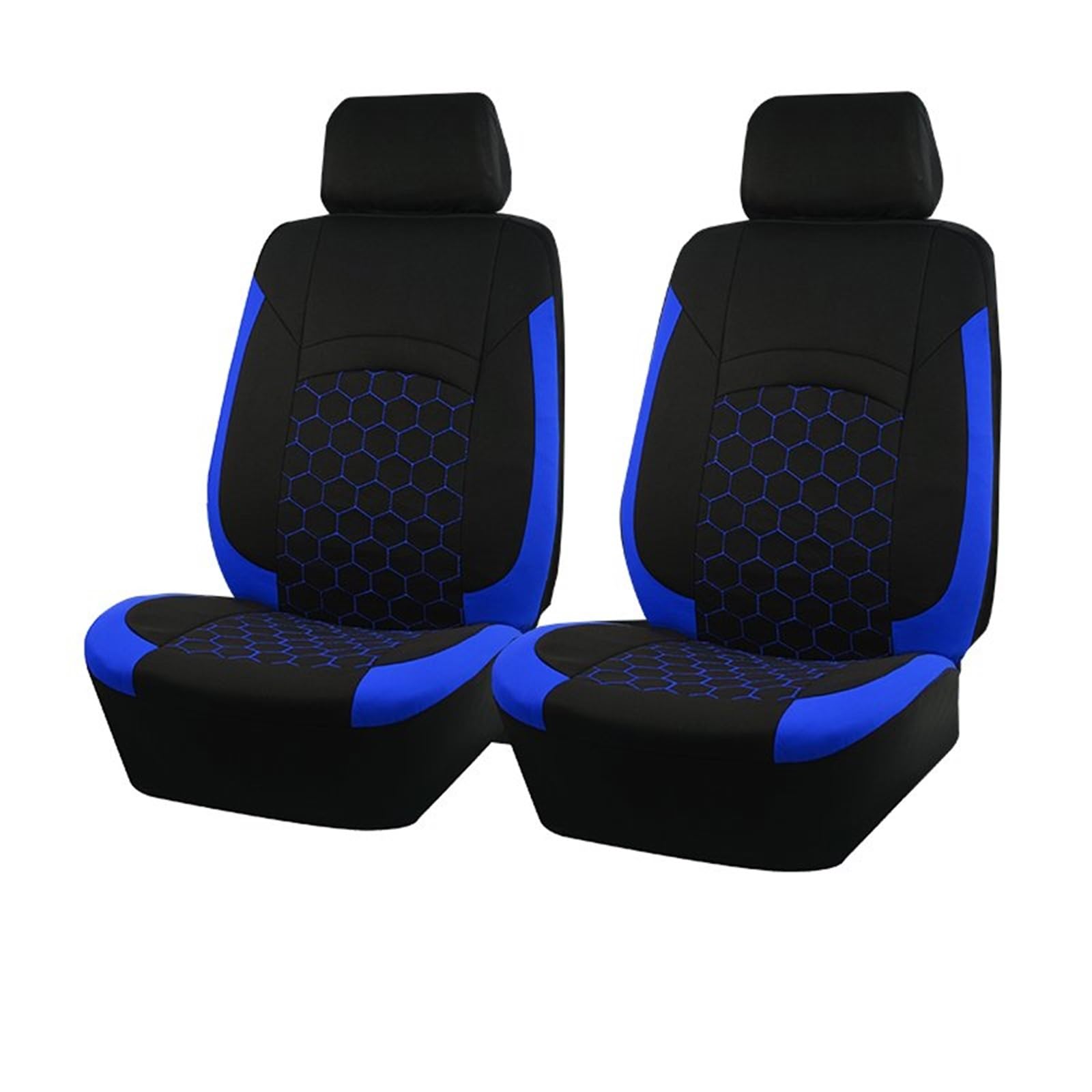 CENAP Autobezüge Set Universelles Polyester-Hexagon-Stickerei-Rennwagen-Sitzbezüge-Set Zubehör Für Die Innenausstattung Mit Verbundschwamm-Reißverschluss Sitzschoner Auto(4pcs Blue) von CENAP