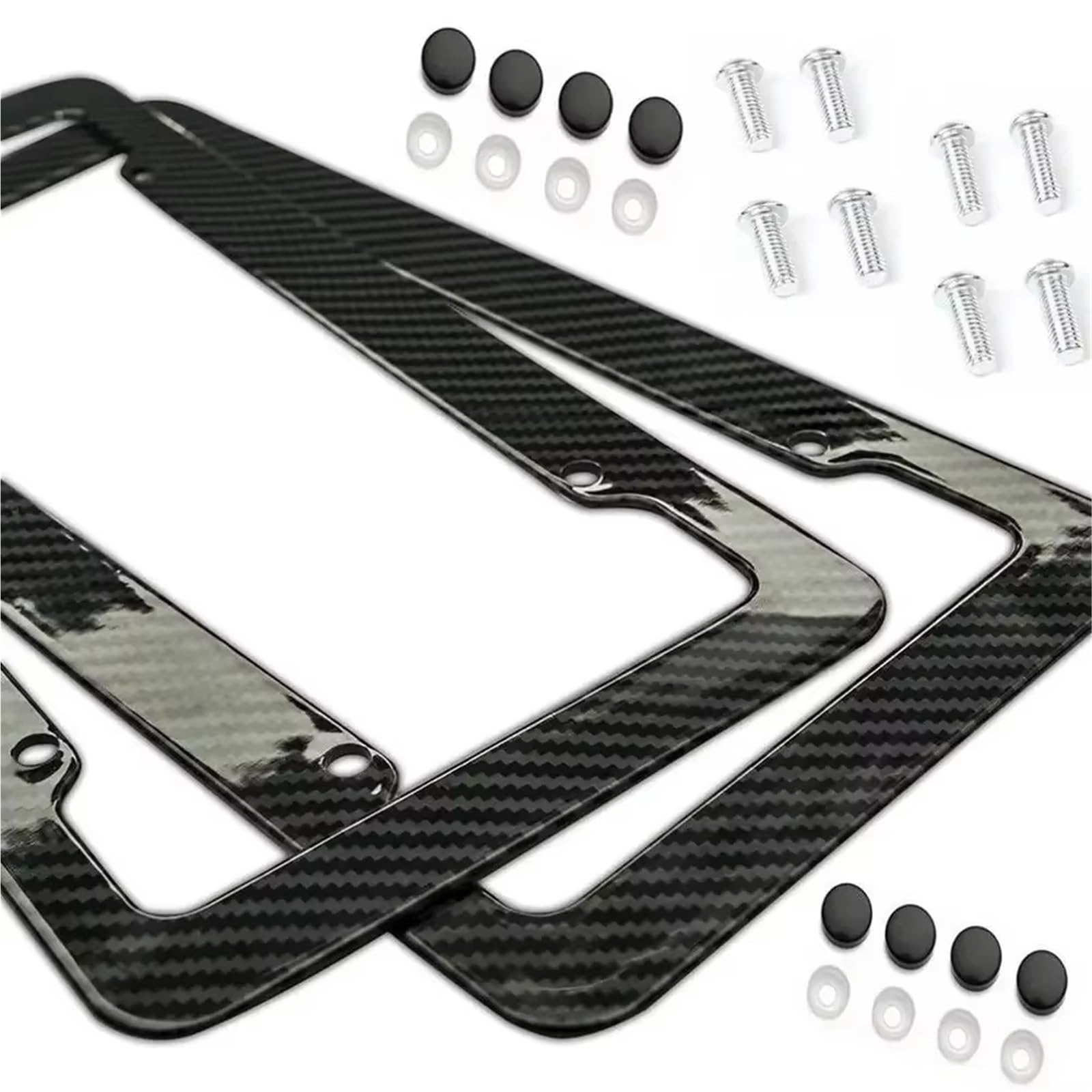 Motorrad Kennzeichenhalter Universal 30 * 15 cm 1/2 Stück Kennzeichen Rahmen Carbon Muster Kunststoff Kennzeichen Rahmen Halterung Mit Standard Schraube Kits Motorrad Kennzeichen(2set) von CENAP