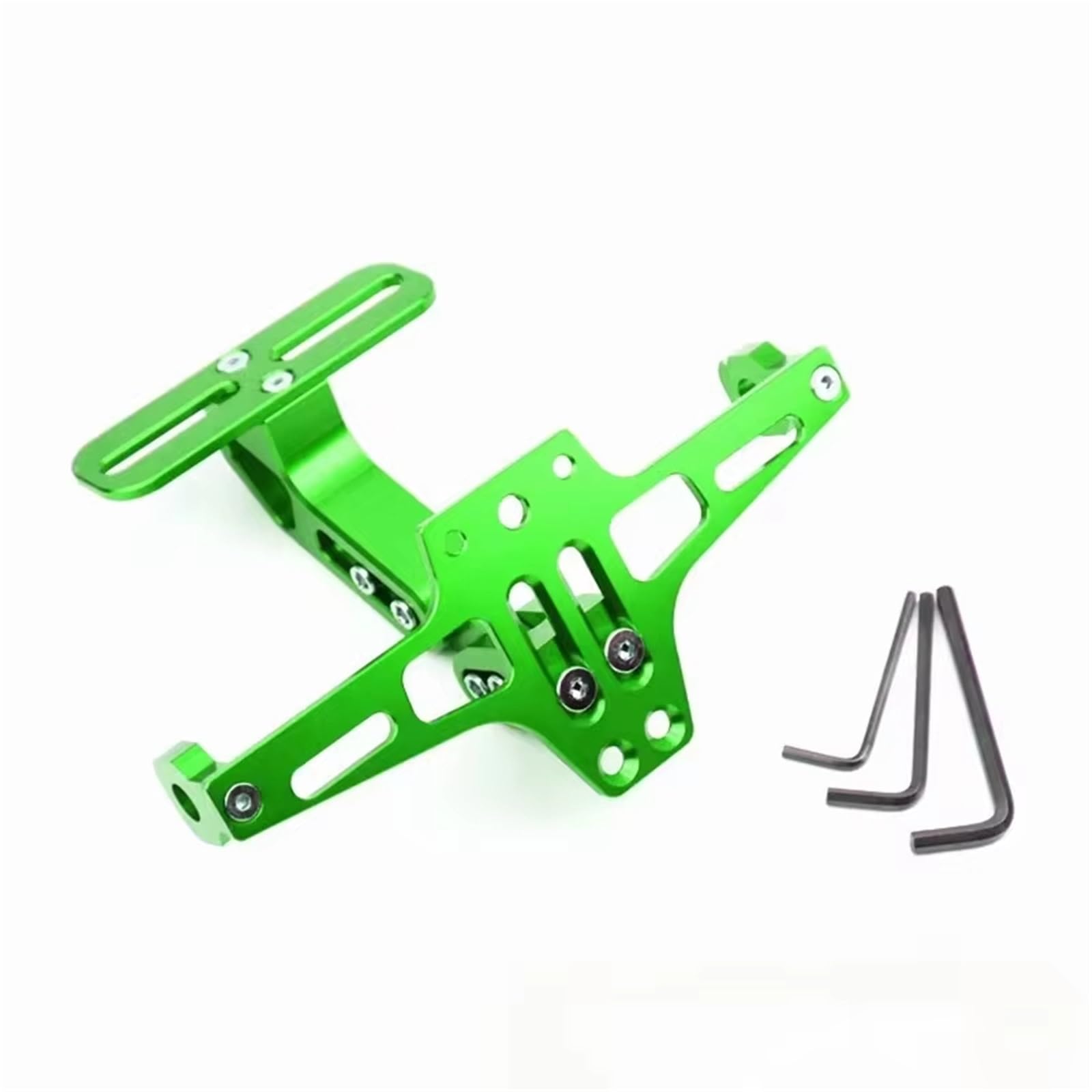 Motorrad Kennzeichenhalter Universal Einstellbare Motorrad Lizenz Nummer Platte Halterung Hinten Blinker Lampe Halter CNC Aluminium Für Fender Eliminator Motorrad Kennzeichen(Green) von CENAP