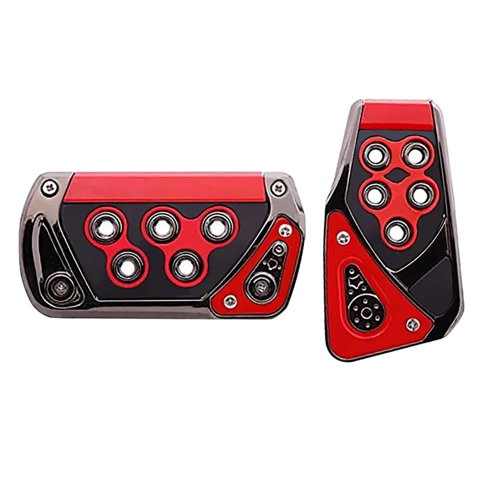 Pedalkappen 2 Stück ABS Übertragung Auto Fuß Bremse Pedale Abdeckung Kraftstoff Gas Fuß Pad Set Kit Nicht-Slip Bremse Pedalkappen(Red) von CENAP