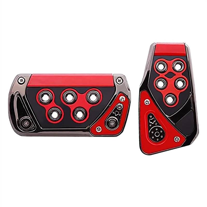 Pedalkappen 2 Stück ABS Übertragung Auto Fuß Bremse Pedale Abdeckung Kraftstoff Gas Fuß Pad Set Kit Nicht-Slip Bremse Pedalkappen(Red) von CENAP