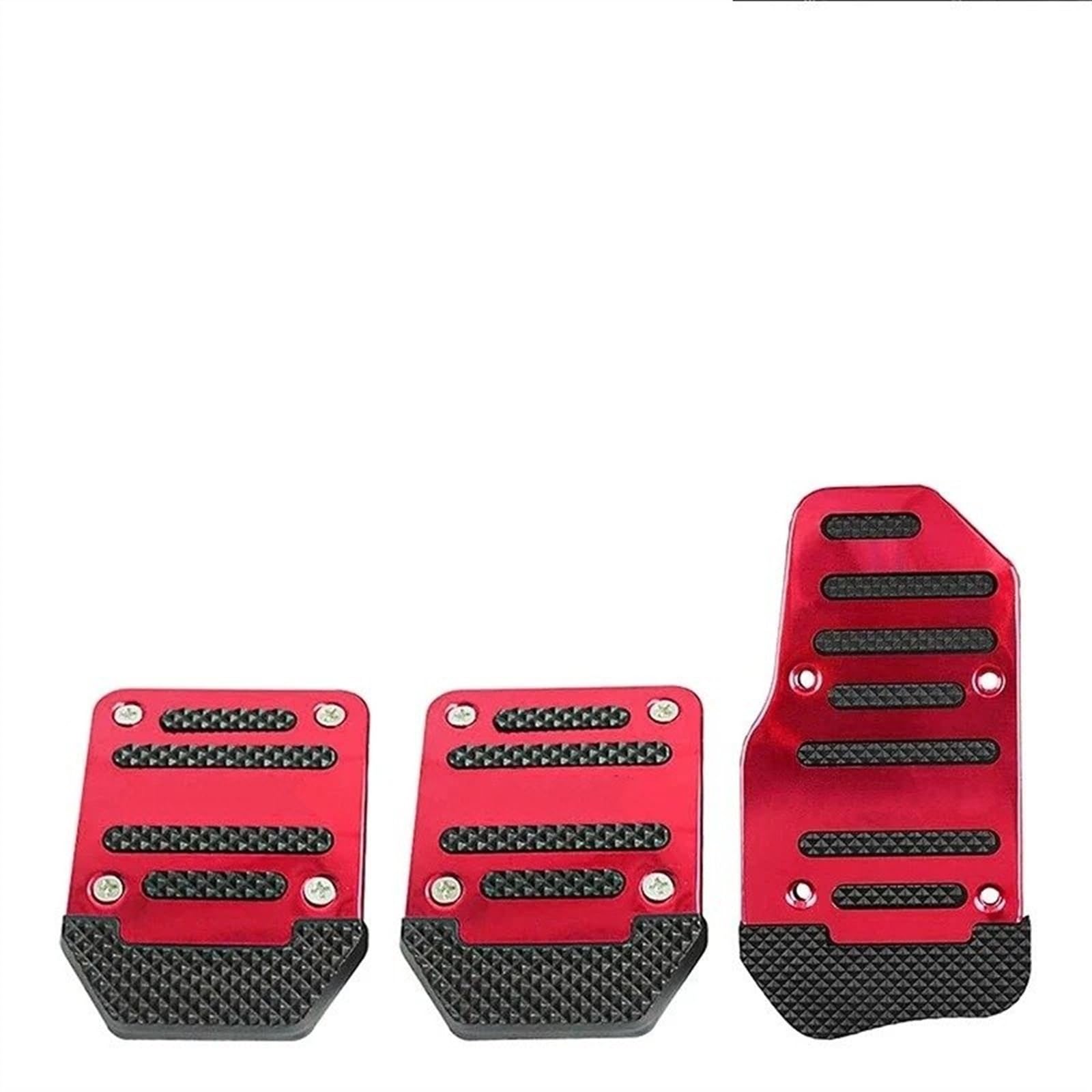 Pedalkappen Universal Aluminium Auto Automatikgetriebe Pedal Cover Set Kit Anti Skid Pedal Bremse Kupplung Gaspedal Abdeckungen Bremse Pedalkappen(Manual Red Set) von CENAP